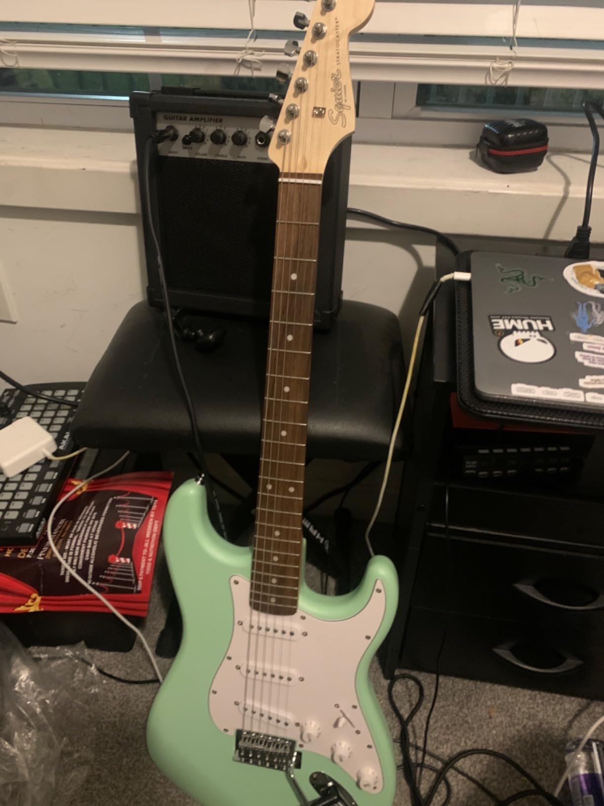 Fender Squier Stratocaster Electric Guitar - Daphne Blue Bundle with Amplifier, Gig Bag, Cable, Strap, Picks, and Austin Bazaar Instructional Video customer photo 2