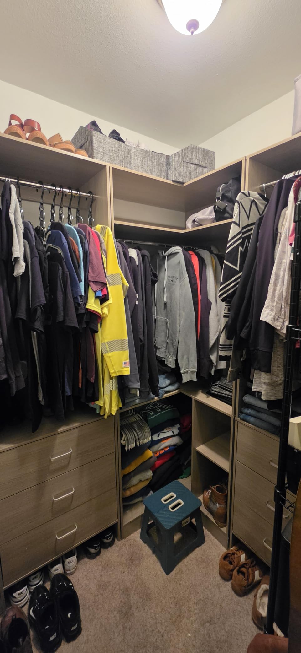 Aheaplus Corner Closet System with Shelves, L Shaped Walk-in Closets, White | 34'' Closet Organizer System with Hanging Rods, Wood, Walk-in Closets for Corner Small Space, Garment Rack customer photo 1