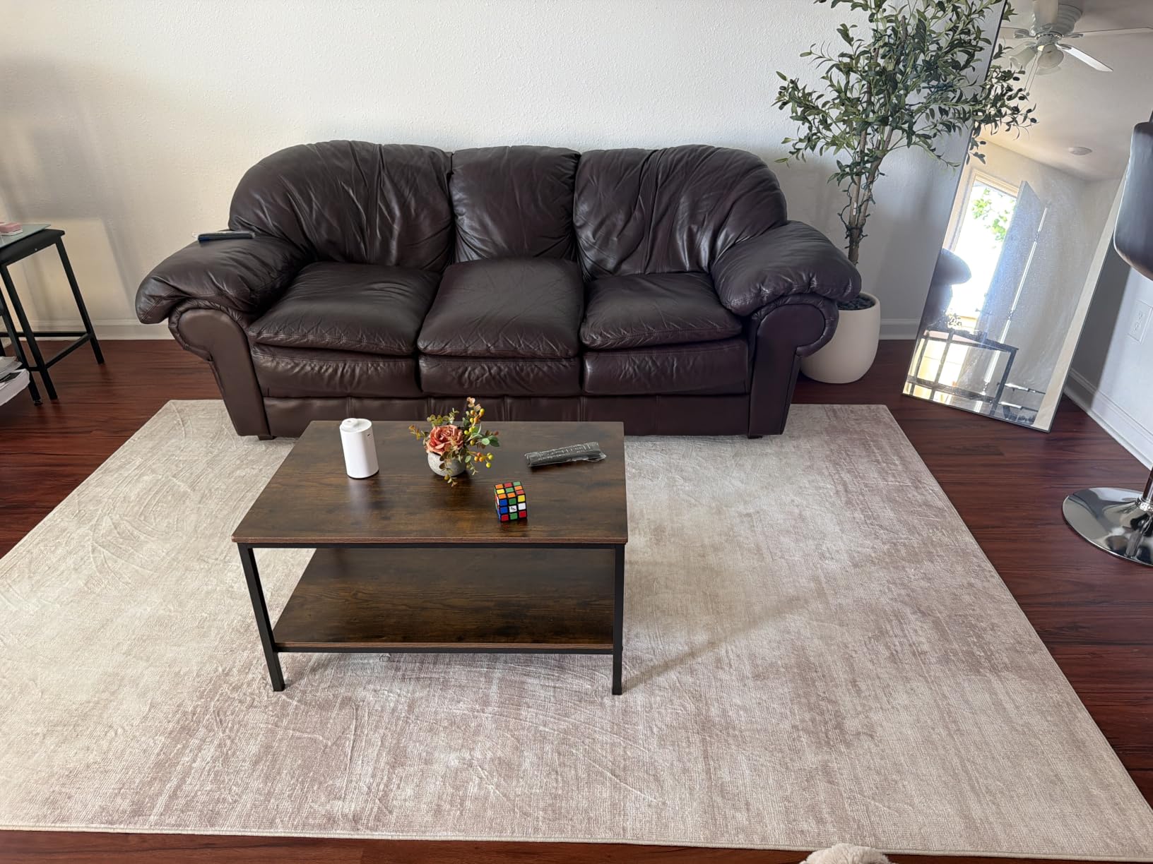 Area Rugs 6x9 Living Room: Washable Rug Modern Abstract Large Rug Soft Non Slip Neutral Rugs Stain Resistant Indoor Carpet for Bedroom Kitchen Dining Room Table Nursery Home Office Rugs(Beige,6'x9') customer photo 2