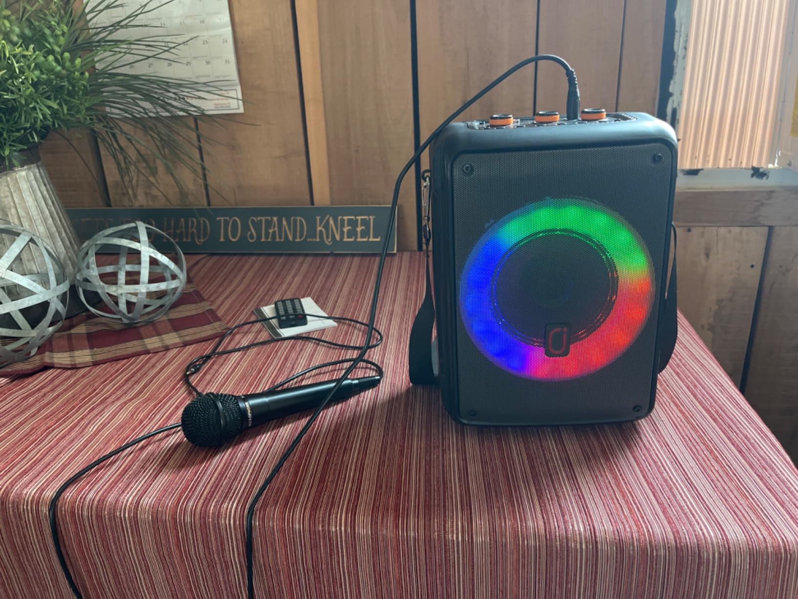 Karaoke Machine with 2 Zero Delay Mics for Adults, Karaoke Set for Parties | Support Karaoke Mode, MIC Priority, Automatic Bass & Treble Adjustment, TV Connectivity for Parties, Events, BBQs customer photo 2