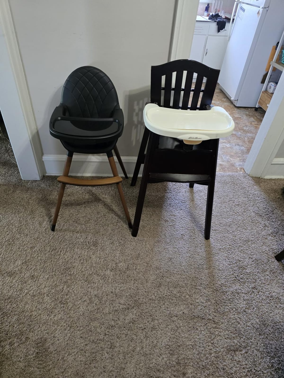 Convertible High Chair for Babies, Toddlers, Kids & Children - Wooden Highchair with Adjustable Height & Dishwasher Safe Tray - Wood Feeding & Dining Chair - Converts to Booster Seat (Black) customer photo 1