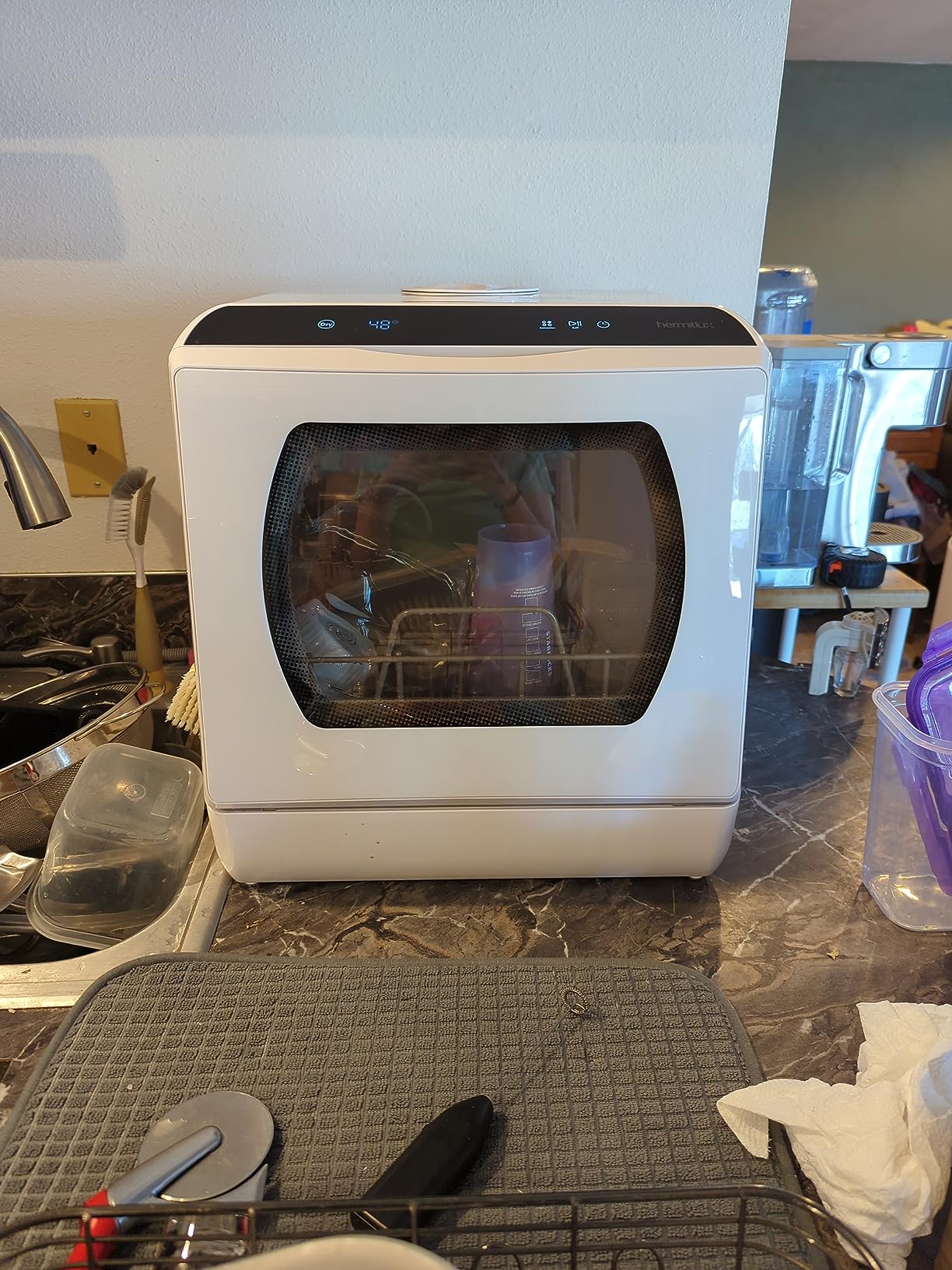 Hermitlux Countertop Dishwasher, 7 Washing Programs Portable Dishwasher customer photo 2