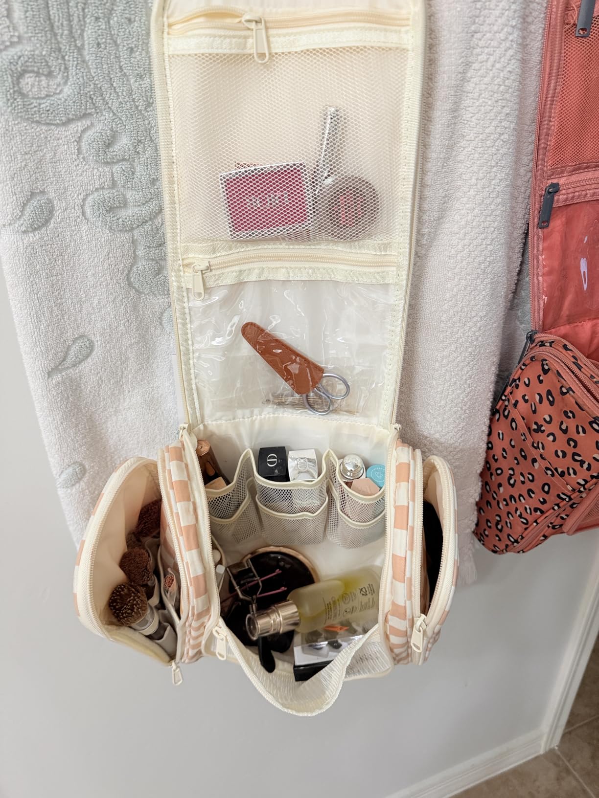 Narwey Hanging Travel Toiletry Bag for Women, Makeup Cosmetic Bag | Multiple Organizer Compartments for Travel-size Toiletries, Dry Wet Separation, Water-resistant & Durable for Travel Bathroom customer photo 2