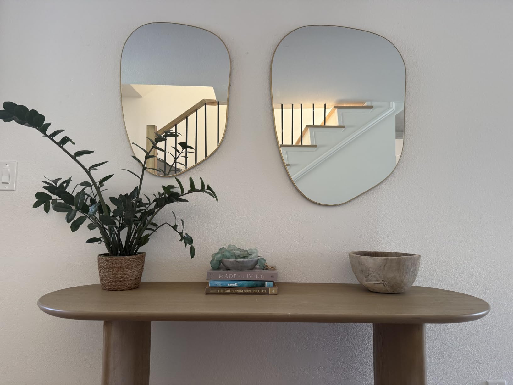 PERFNIQUE Irregular Wall Mirror Asymmetrical Mirror, 40''x26'' Black Mirror for Bathroom Bedroom Living Room Entryway, Decorative Modern Wall Decor, Wall Mounted Mirror (Black, 40
