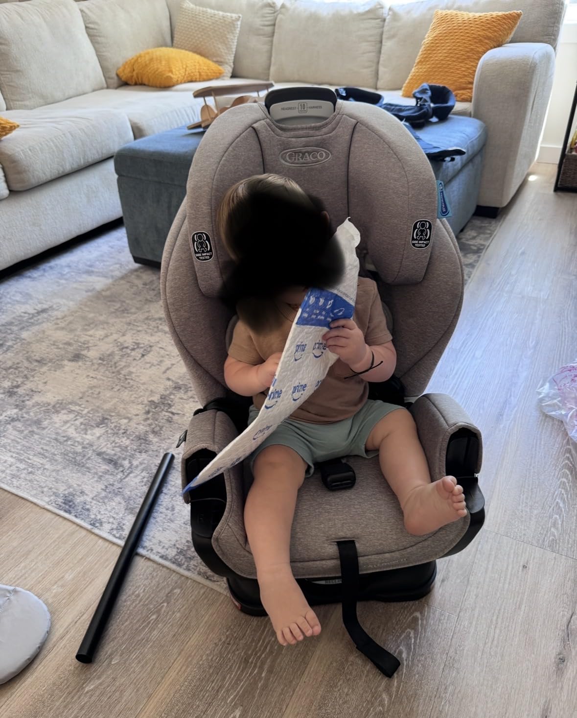 Graco Extend2Fit 3-in-1 Convertible Car Seat, 3 Modes - Rear Facing, Forward Facing Baby Car Seat and Highback Booster Seat, Adjustable Extension Panel for Extra Legroom, Cullen customer photo 1