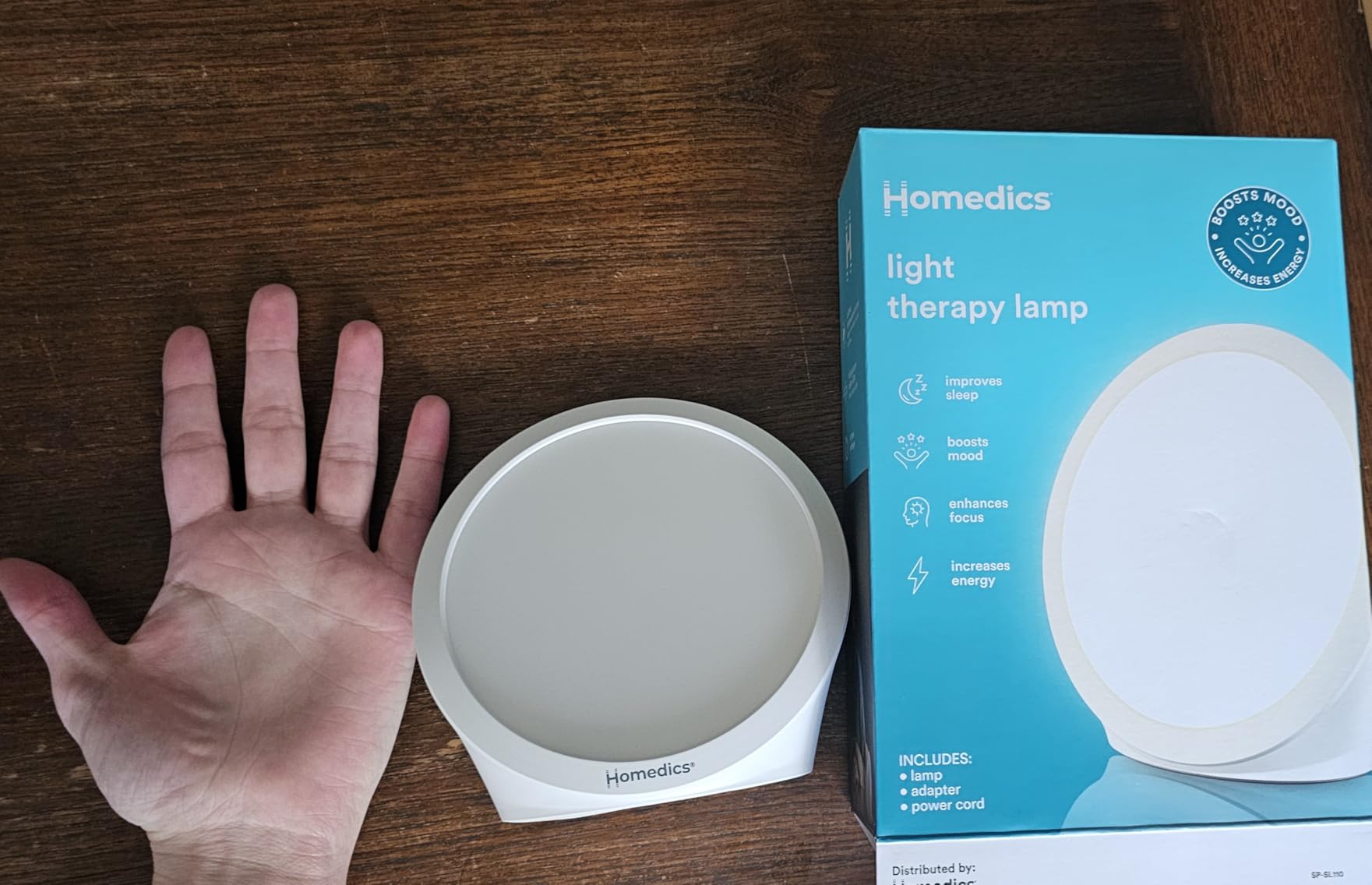 Homedics Light Therapy Lamp, Sun Lamp,10,000 Lux, UV-Free, Full Spectrum LEDs for Improved Sleep, Boosted Mood & Increased Energy, Adjustable Color Temperature, 6 Timer Settings, Compact & Stylish customer photo 1
