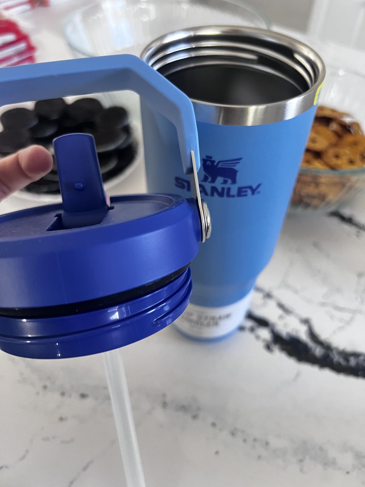 STANLEY IceFlow 2.0 Flip Straw Tumbler, 30 oz, Ash | Easy Carry Handle | Twist On Lid and Flip Up Straw | Leak Resistant Water Bottle | Insulated Stainless Steel | BPA-Free customer photo 1