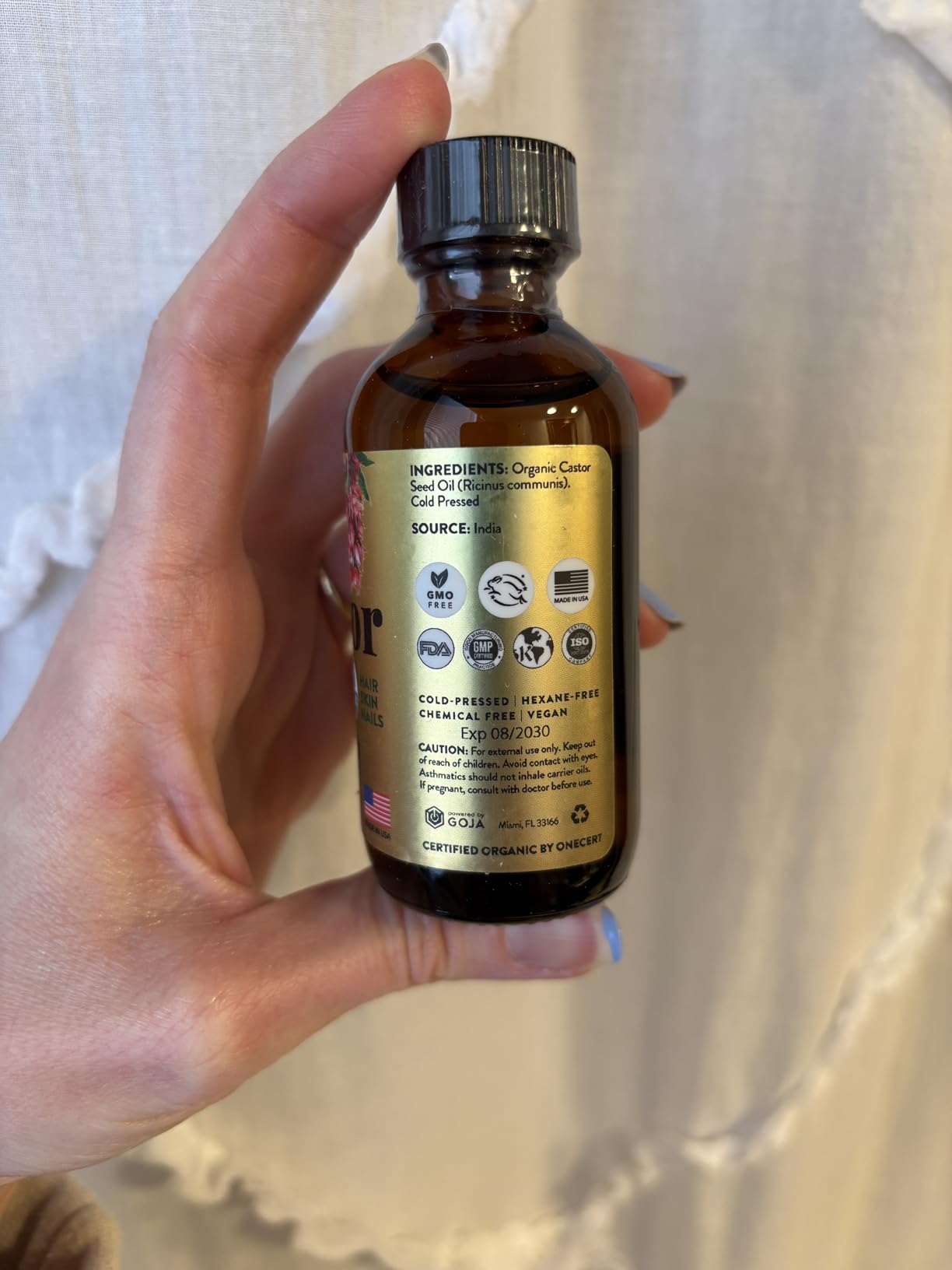 UpNature Castor Oil Eyelash & Eyebrow Growth Serum, USDA Organic, 2oz | Includes mascara wand & brow brush applicators - pure cold-pressed castor oil for lashes, eyebrows & hair growth customer photo 2
