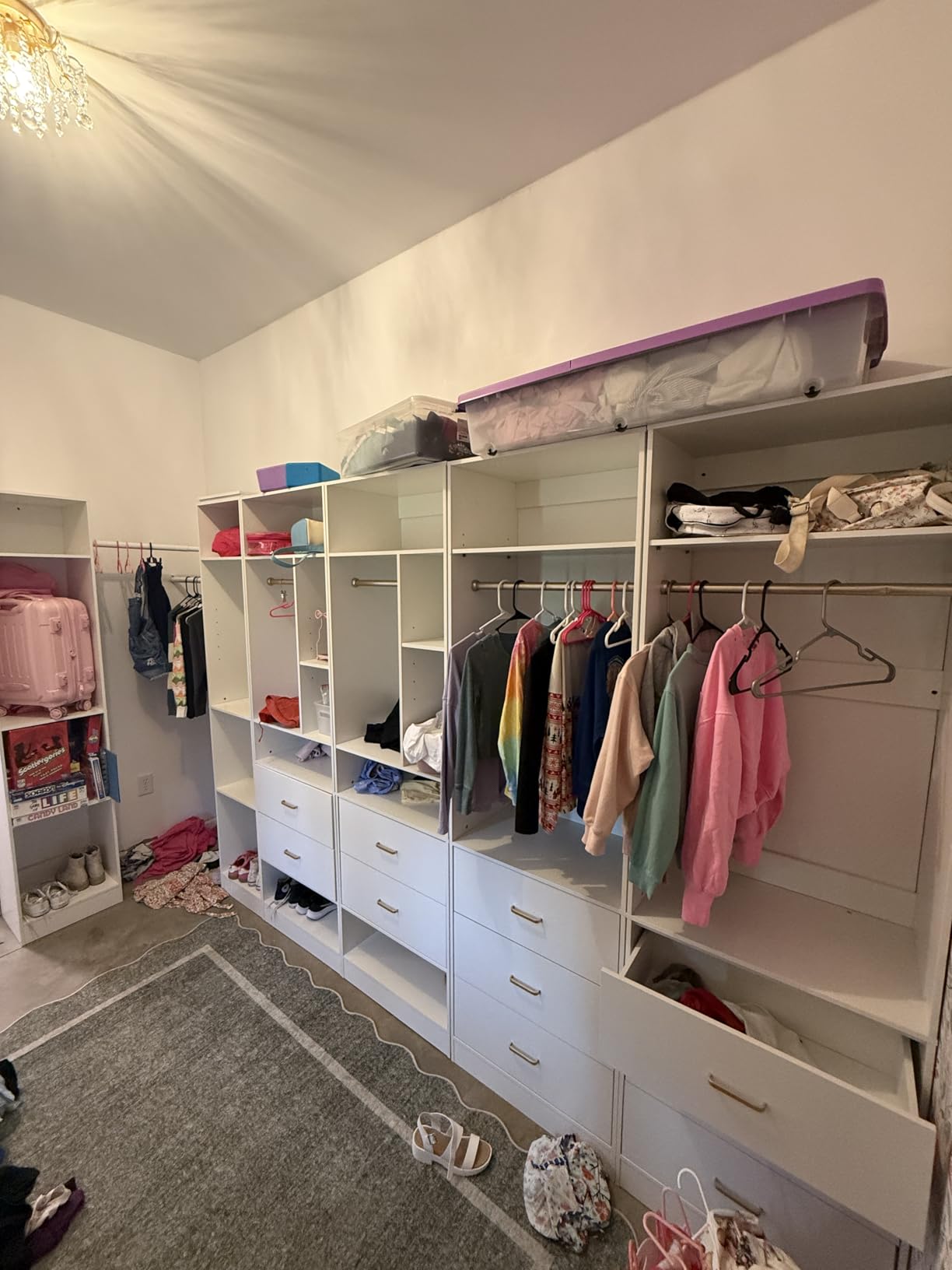 Besiost Freestanding 2FT Closet System with 3 Drawers, Wood Closet Organizer, 24