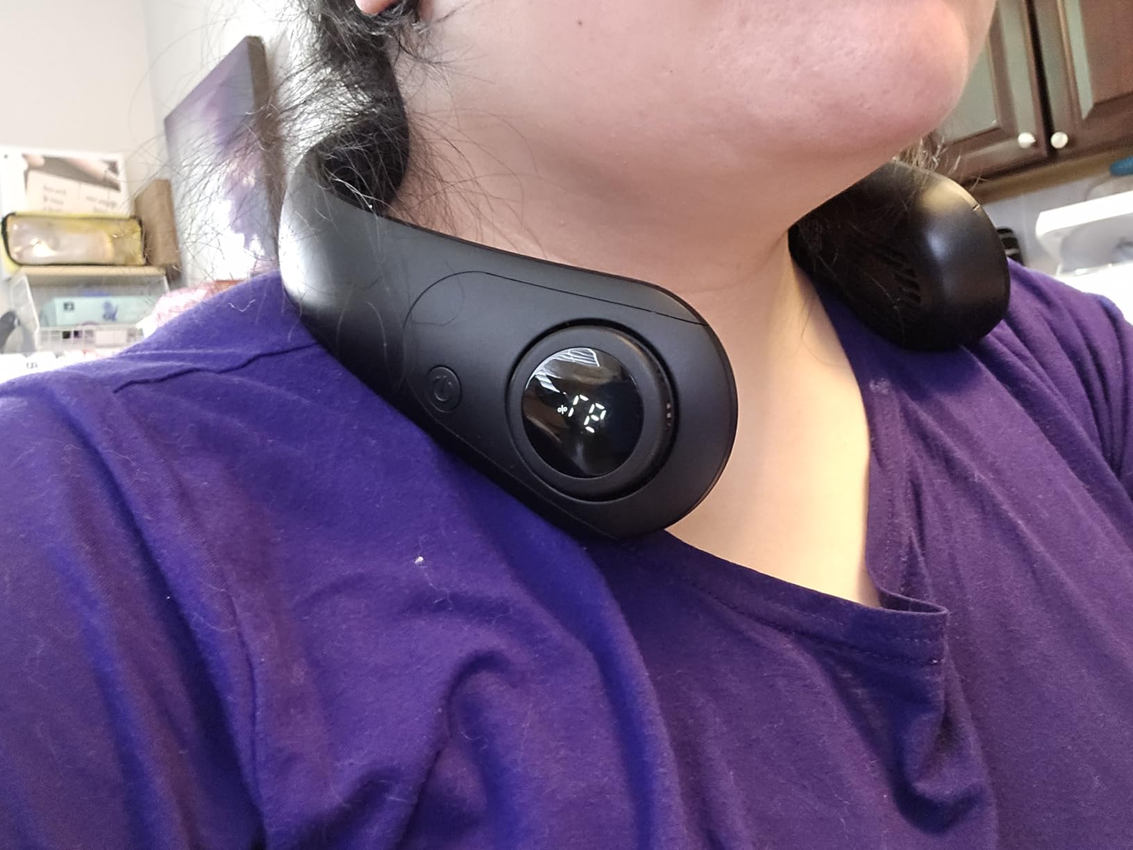 CRISLEX Portable Neck Fan, LED Display, 5 Speed, Neck Support, Bladeless Neck Air Conditioner customer photo 2