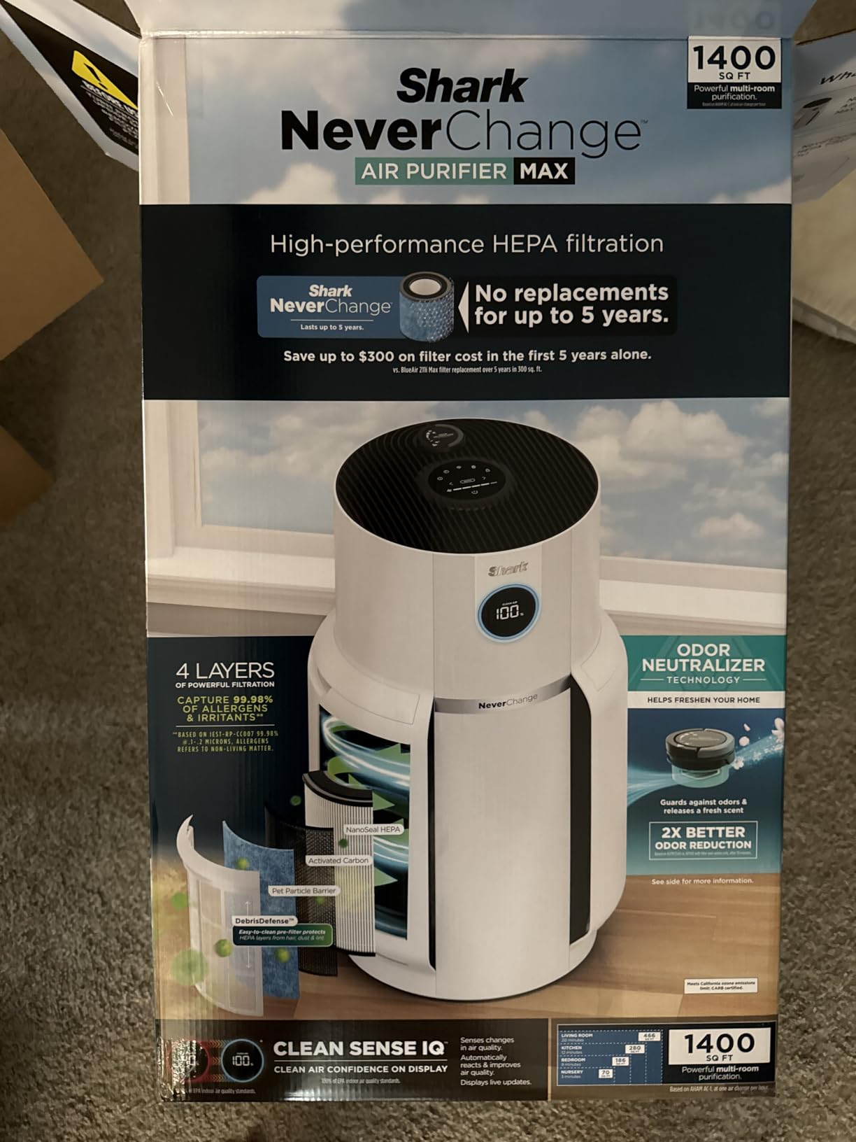 Shark NeverChange Compact Pro Air Purifier, HP071BRN, Winter Fog | For Bedroom, Nursery, Home Office, Dorm, HEPA-Exceeding Filter, Captures Pollutants, Pet Dander, Dust, Odor, Smoke, and More customer photo 2