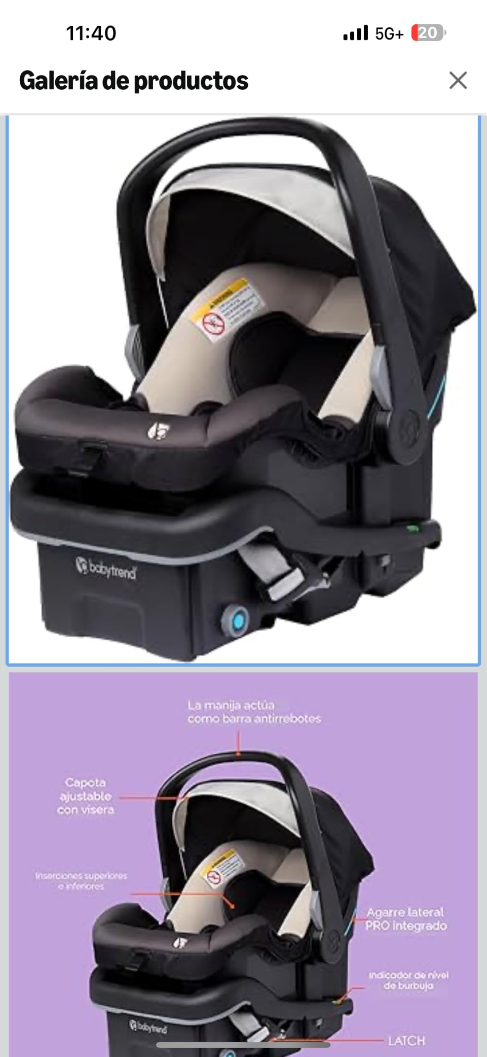 Baby Trend EZ-Lift PRO Infant Car Seat, Dash Tan - Lightweight Premium Carry, Plush Infant Cushioning, Adjustable Harness Support customer photo 2