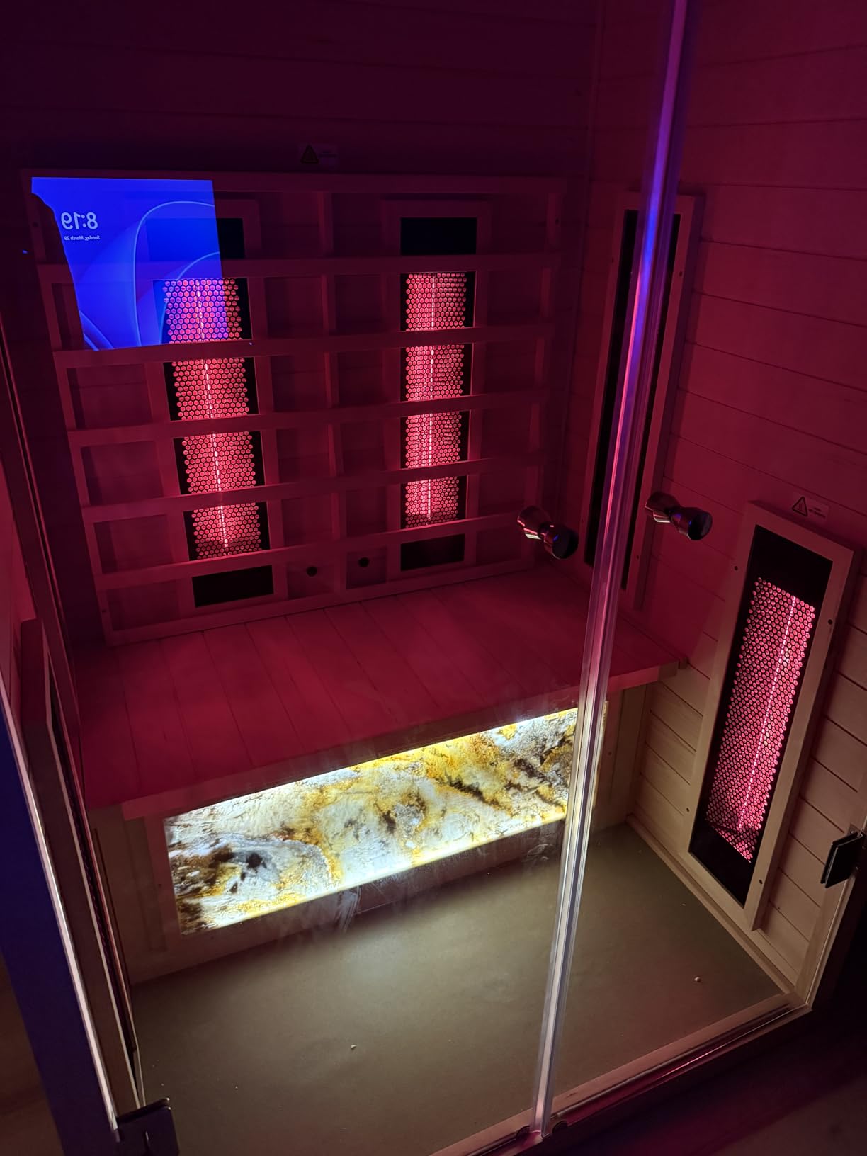 Ceramic Infrared Sauna, 1 Person Infrared Sauna, Hemlock Wood Home Sauna Spa, Far Infrared Sauna Indoor, Low EMF Infrared Saunas for Home with Smart Display, Bluetooth Speaker customer photo 1