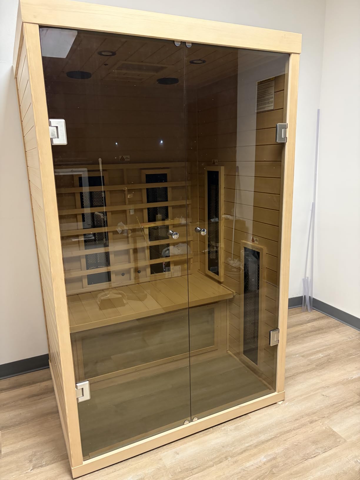 Ceramic Infrared Sauna, 1 Person Infrared Sauna, Hemlock Wood Home Sauna Spa, Far Infrared Sauna Indoor, Low EMF Infrared Saunas for Home with Smart Display, Bluetooth Speaker customer photo 2