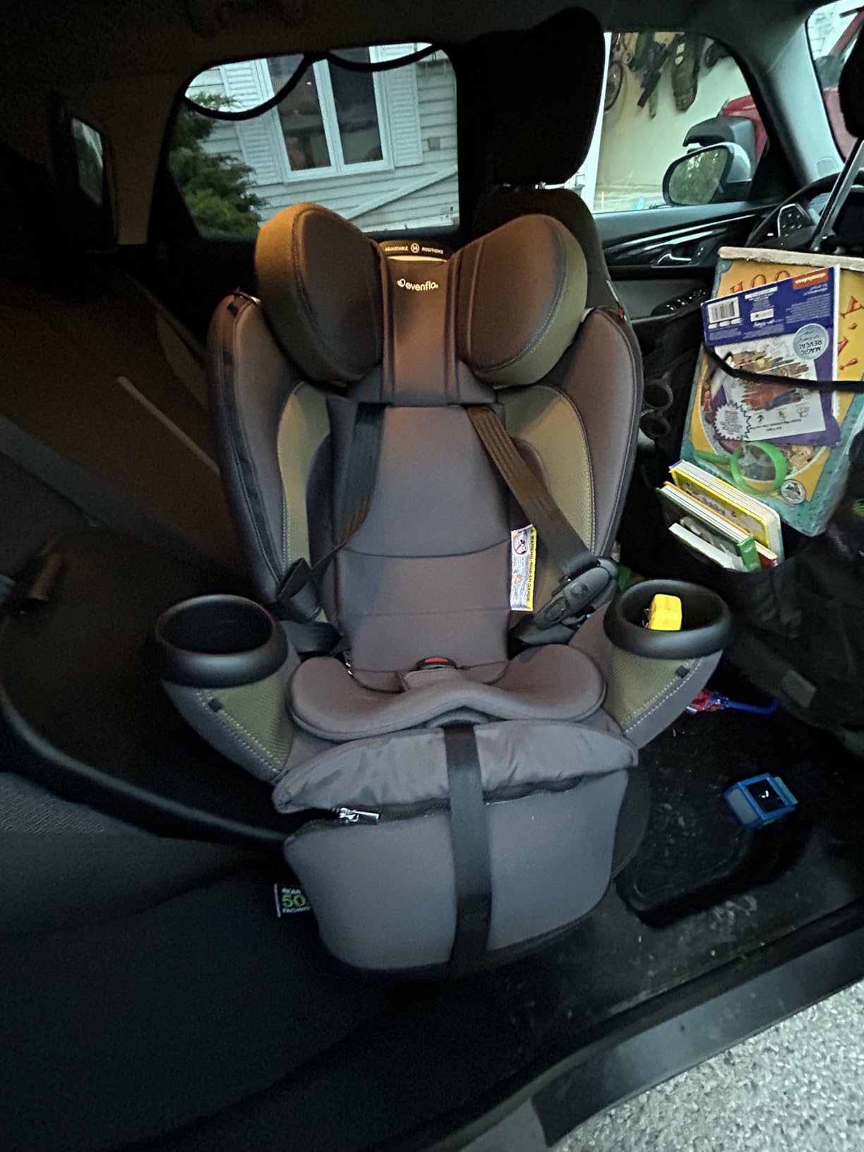 Evenflo Revolve360 Extend All-in-One Rotating Car Seat | with Quick Clean Cover, Rear-Facing, Forward-Facing, Highback Booster Mode, Infant to 12 Years (Revere Gray) customer photo 1