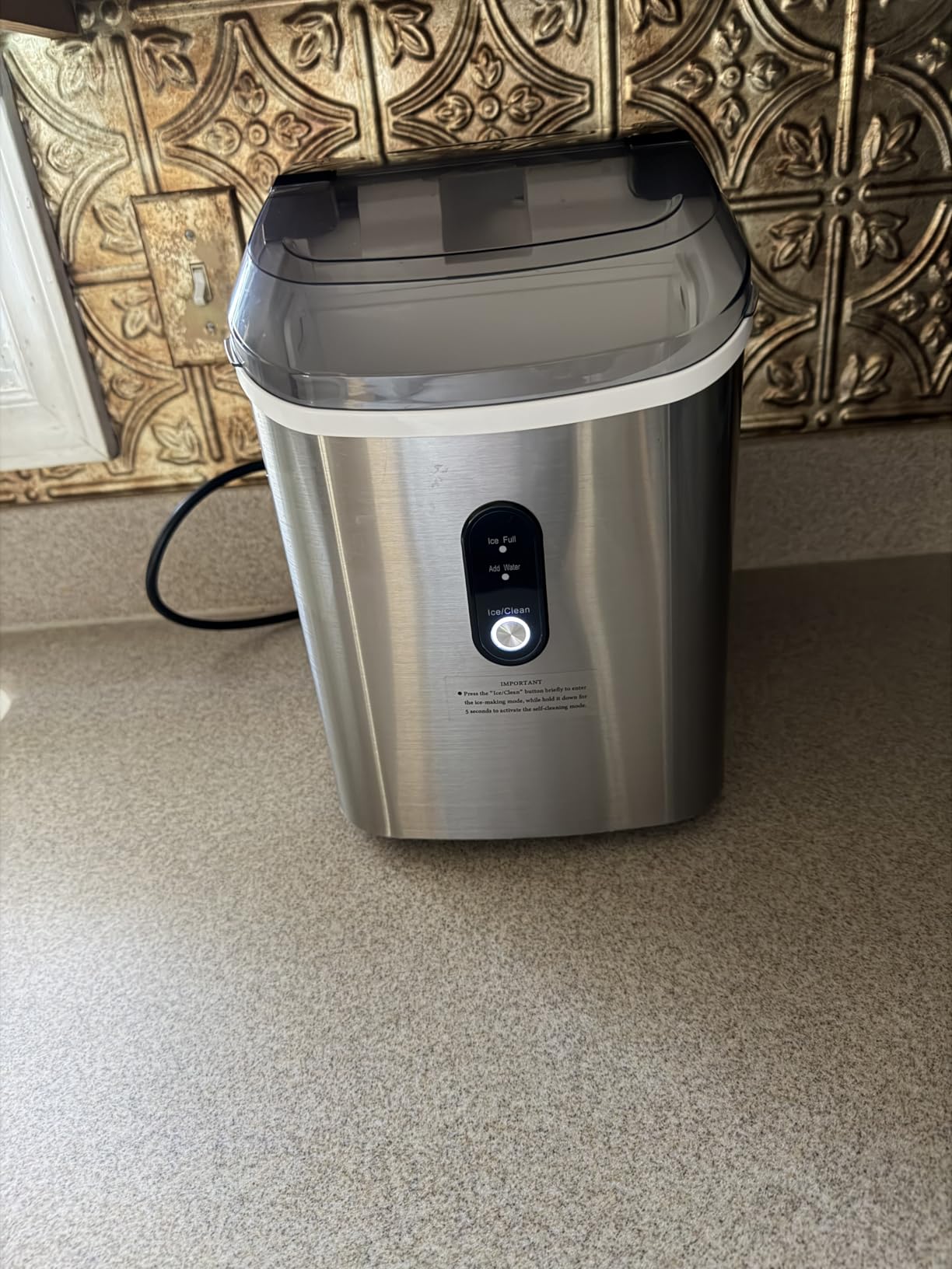 Antarctic Star Nugget Ice Maker Countertop with Soft Chewable Ice | Fast Ice Making, Ice Basket and Scoop, Auto-Cleaning for Home/Party/RV/Camping (Stainless Steel Silver) customer photo 2