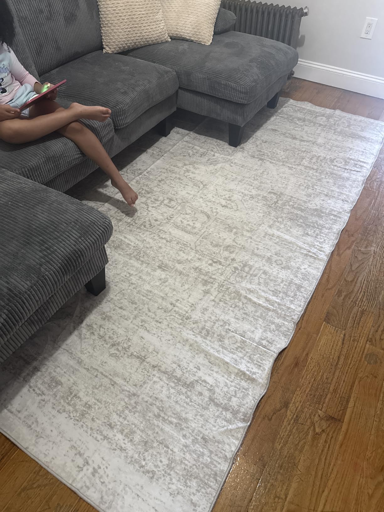 Washable Rugs 5x7 Area Rugs for Living Room, Bedroom, Dining Room Carpet | Ultra Soft Faux Wool, Kids & Pet Friendly, Machine Washable, Non-Slip & Non-Shedding, Large Vintage Low Pile Rug for Home Office customer photo 1