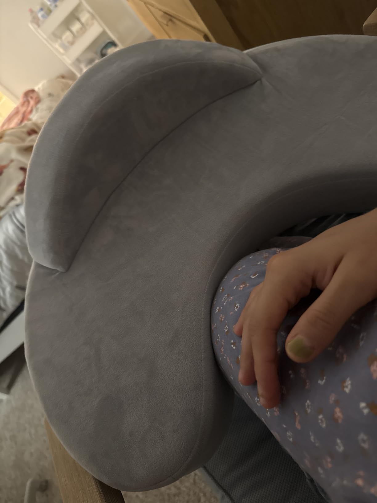 Momcozy Cozylite Nursing Pillow for Breastfeeding - Supportive Memory Foam | Innovative Safety Guard, Adjustable Waist Strap for All Body Types, 28% Wider Surface, Soft Removable Cover, Mom Comfort customer photo 2