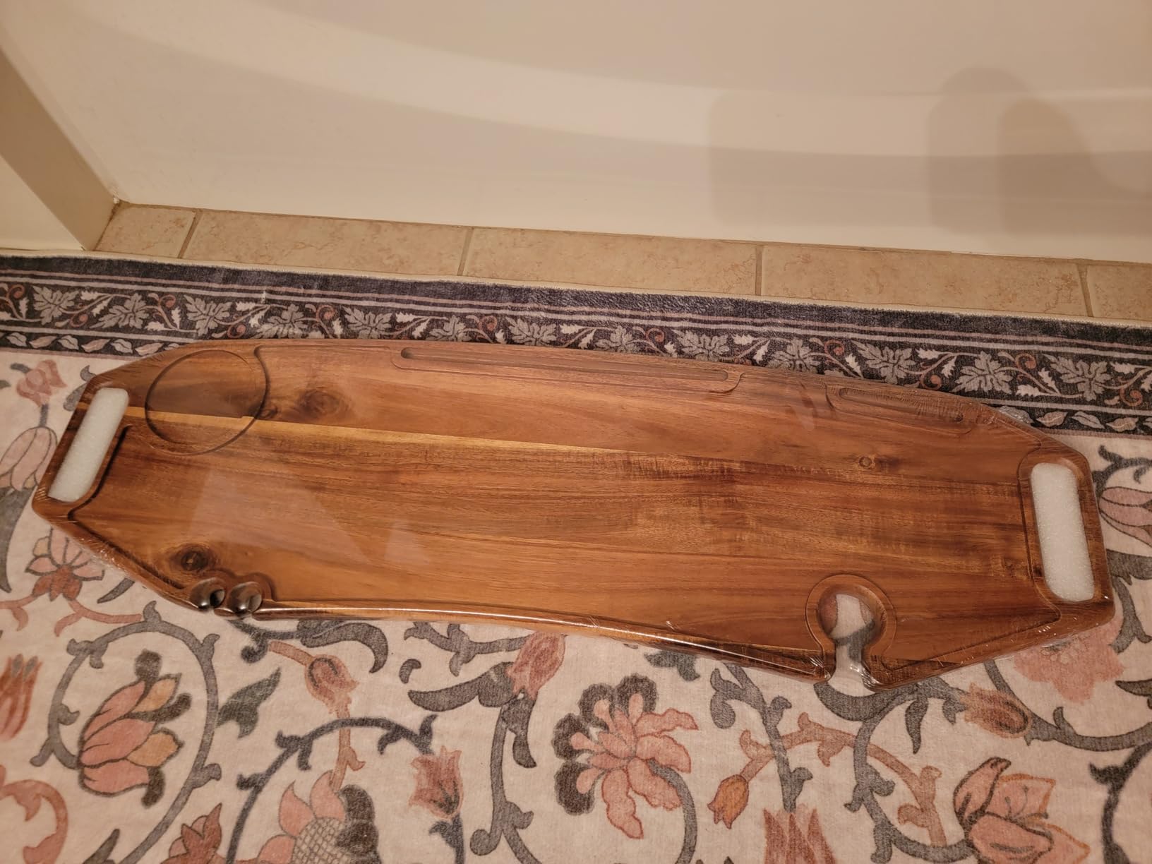 Lush & Style Premium Bathtub Tray Large 35x10 Inch, Acacia Wood Luxury, Waterproof, Non-Toxic, Adjustable Legs, No Tools Required, Caddy Tray, New Home Essentials customer photo 2
