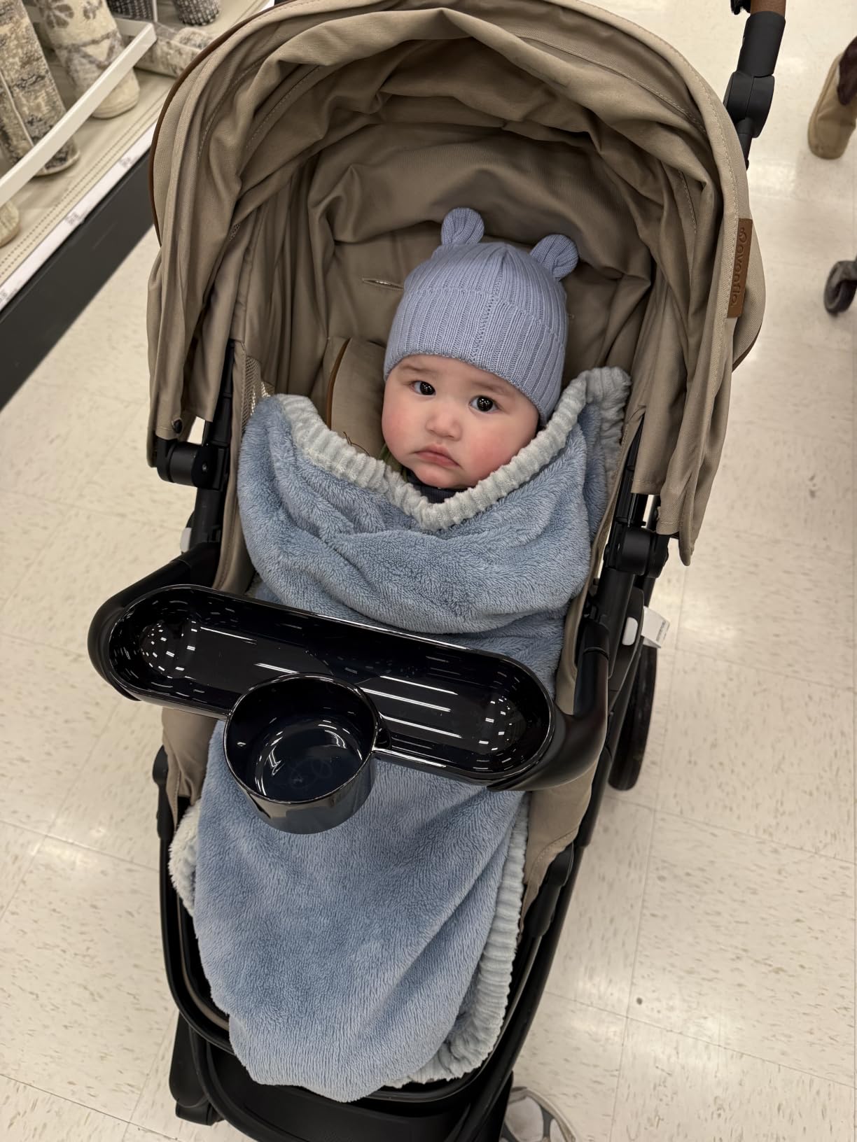 Evenflo Revolve180 LiteMax NXT Rotating Preemie and Infant Car Seat | w/ SensorySoothe, Green & Gentle Fabric, SensorSafe, Rear-Facing Mode 3-30 lbs, Lighweight, Easy Install Base (Topaz) customer photo 1