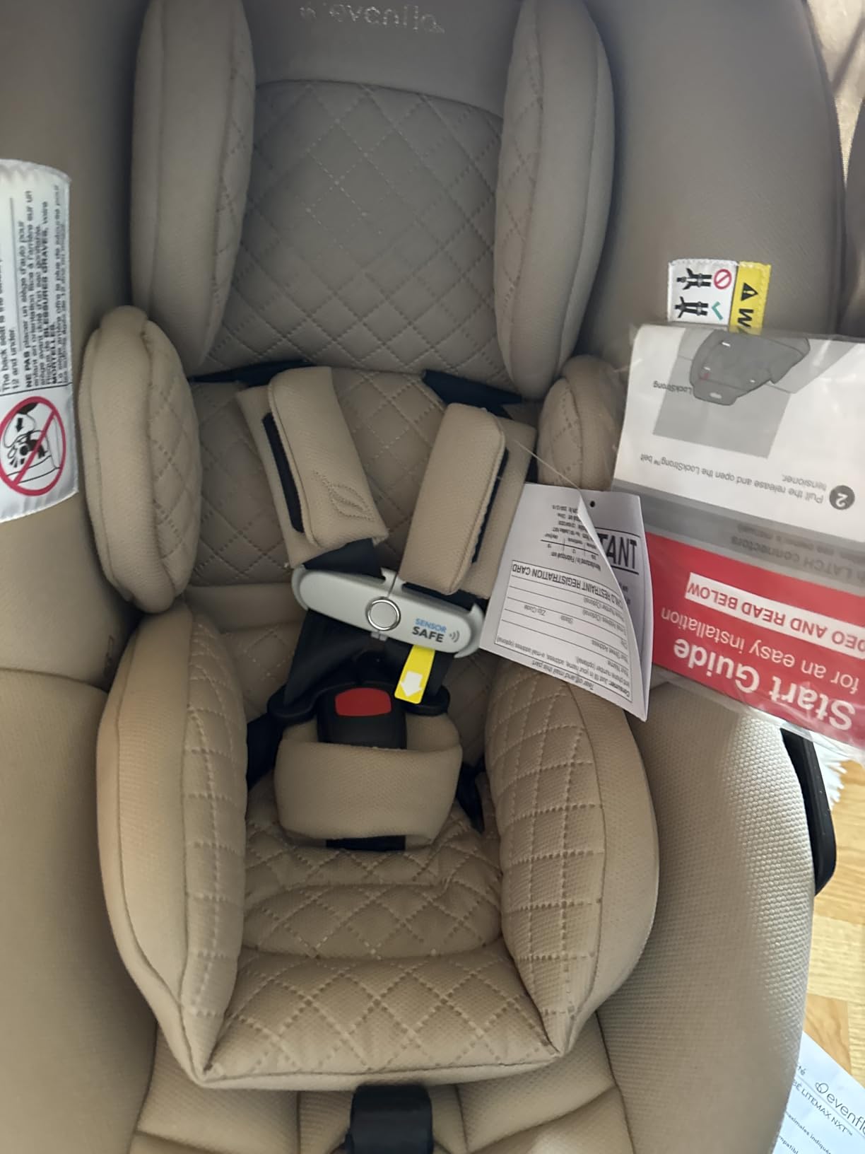 Evenflo Revolve180 LiteMax NXT Rotating Preemie and Infant Car Seat | w/ SensorySoothe, Green & Gentle Fabric, SensorSafe, Rear-Facing Mode 3-30 lbs, Lighweight, Easy Install Base (Topaz) customer photo 2