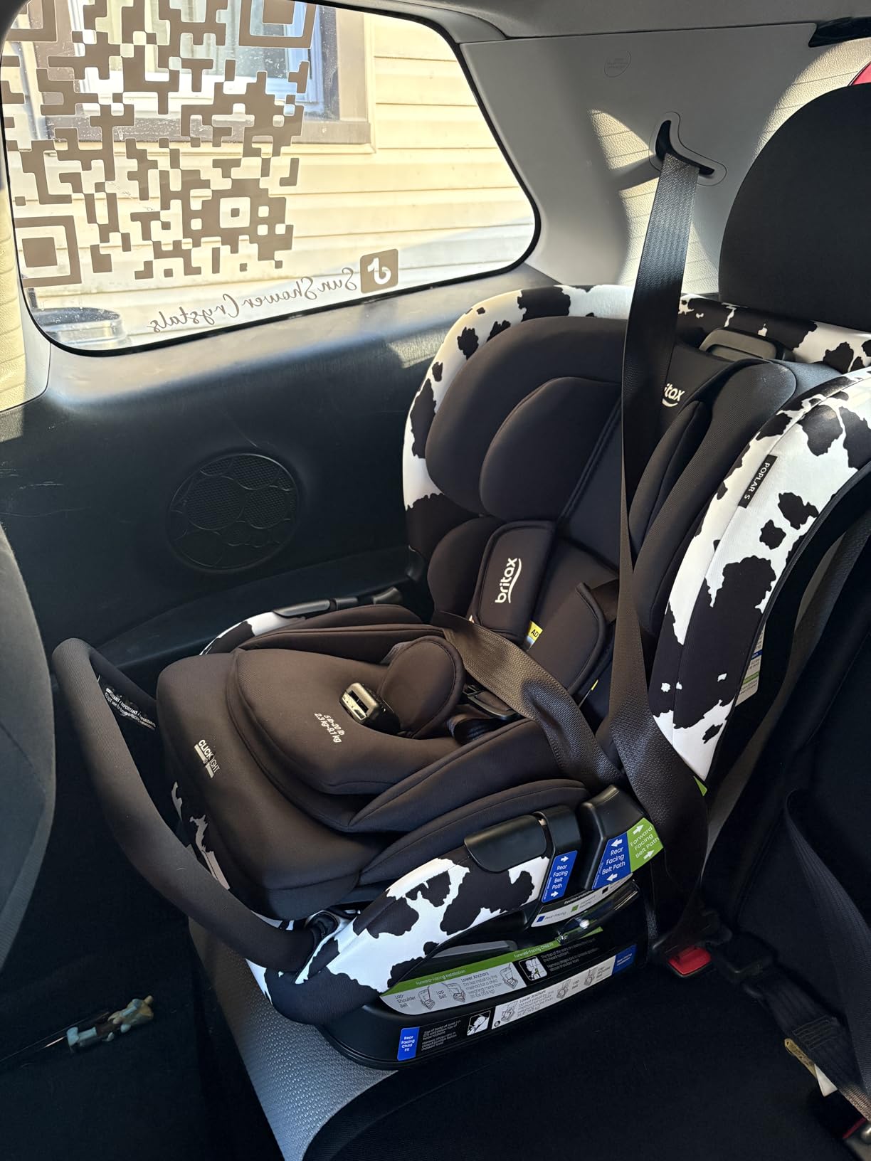 Britax Poplar S Convertible Car Seat, Slim 17 inch Design - Cowmooflage | 2-in-1 Car Seat, Extended Rear Facing, Slim Car Seat, Easy Installation With ClickTight, Anti-Rebound Bar, SafeWash Fabrics customer photo 2