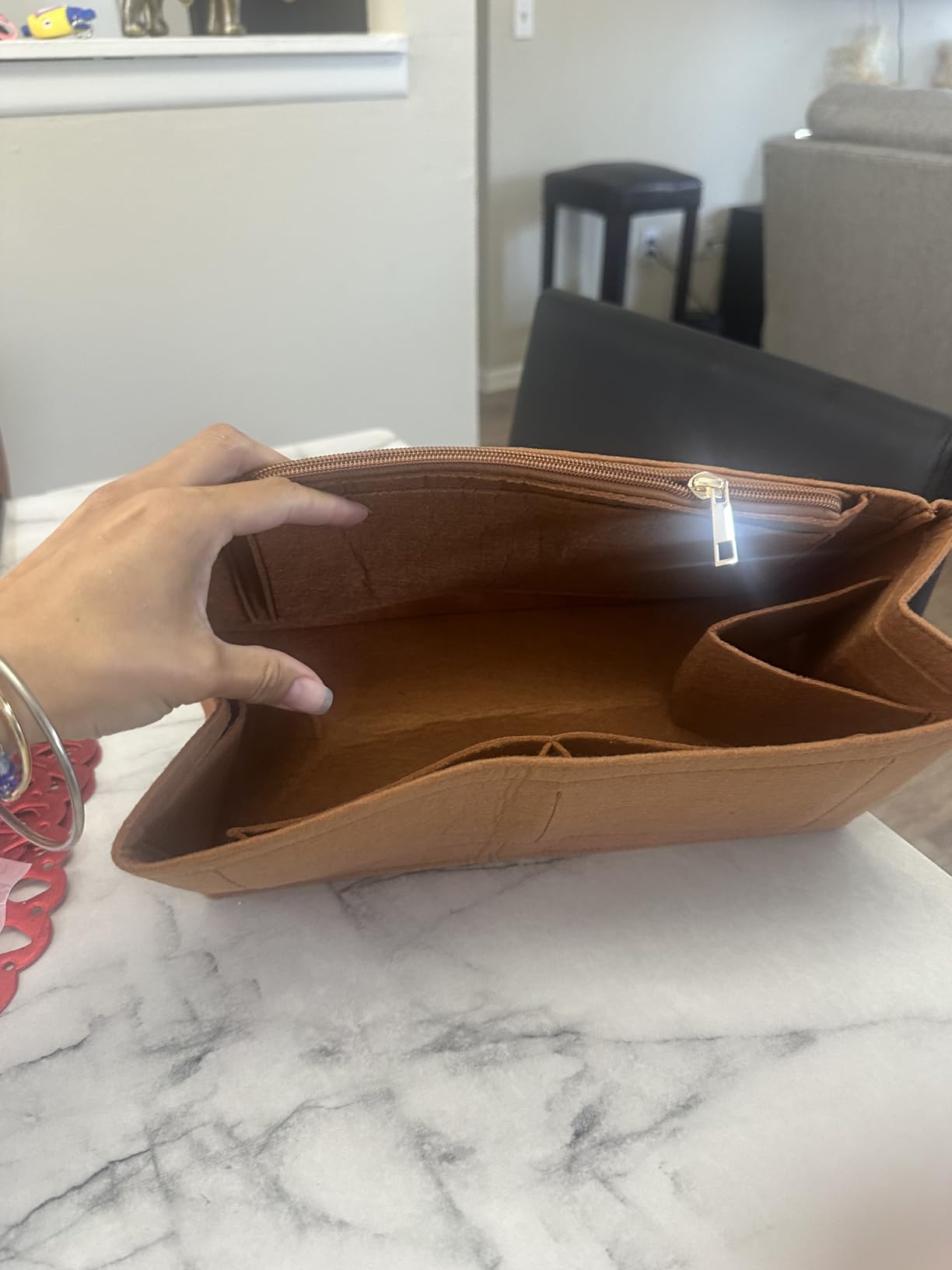 LOUKAYCCI Felt Purse Organizer Insert for Birkin 30 Bag Organizer Handbag Insert customer photo 1