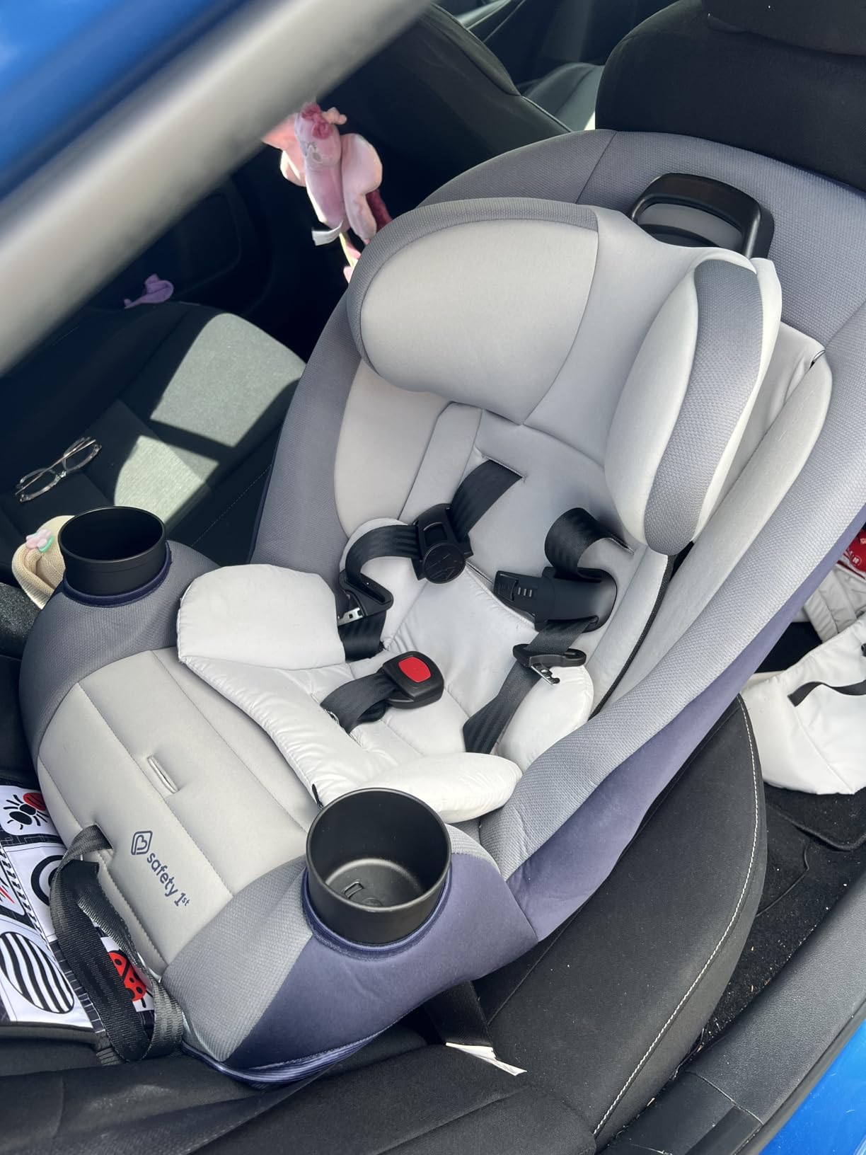Safety 1st Ellaris 3-in-1 Convertible Car Seat, Slim Fit Design, Rear & Forward-Facing, 5-Position Headrest, Travel-Friendly with Machine-Washable Seat Pad, Peacock Blue customer photo 2