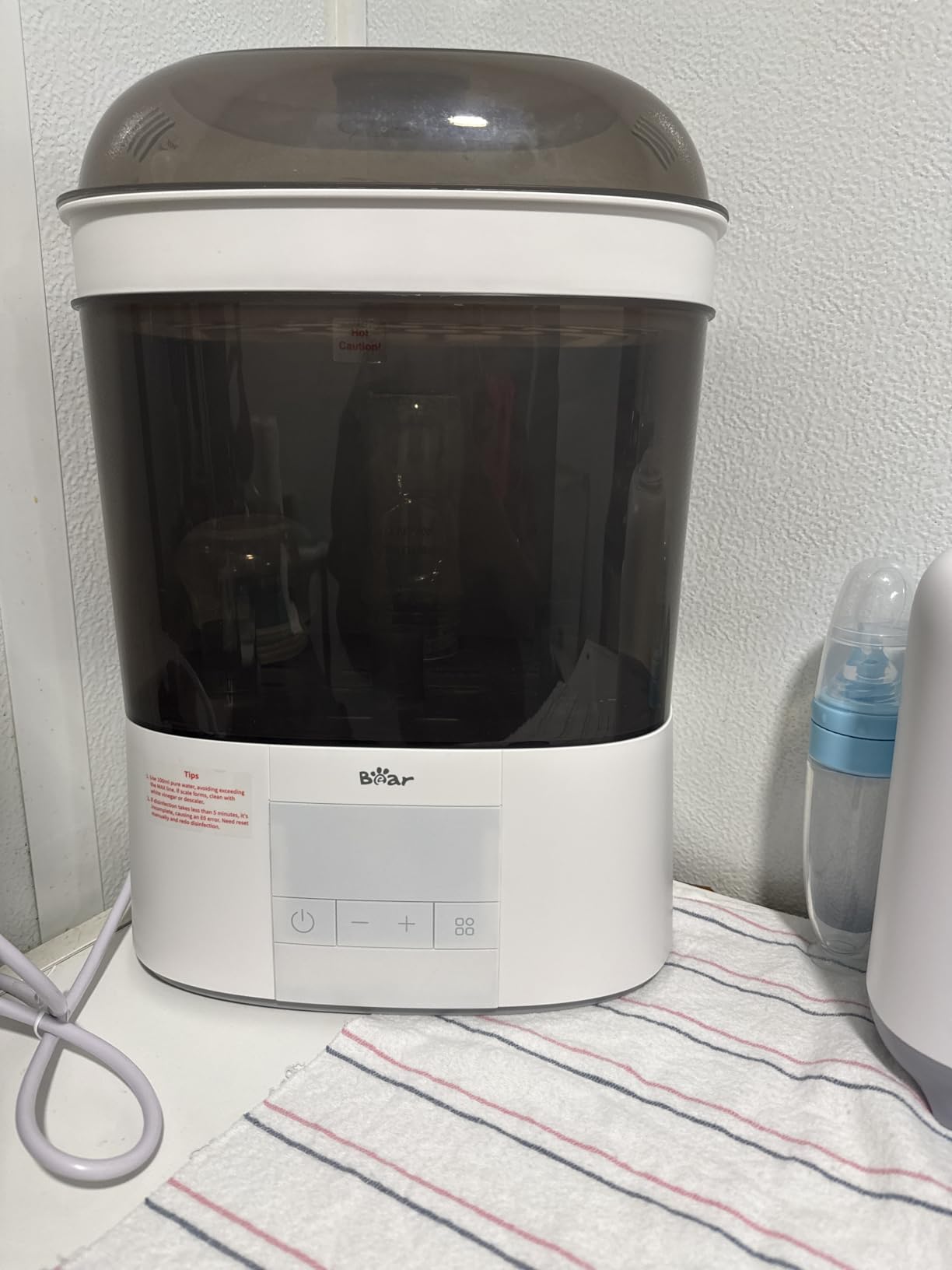Bear Bottle Sterilizer and Dryer, 2-Layer Electric Steam Sanitizer | 99.9% Sterilization, HEPA Drying No Water Spots, 48hr Ready-To-Use, Fits 6 Bottles & Pump Parts, Quiet Operation customer photo 2