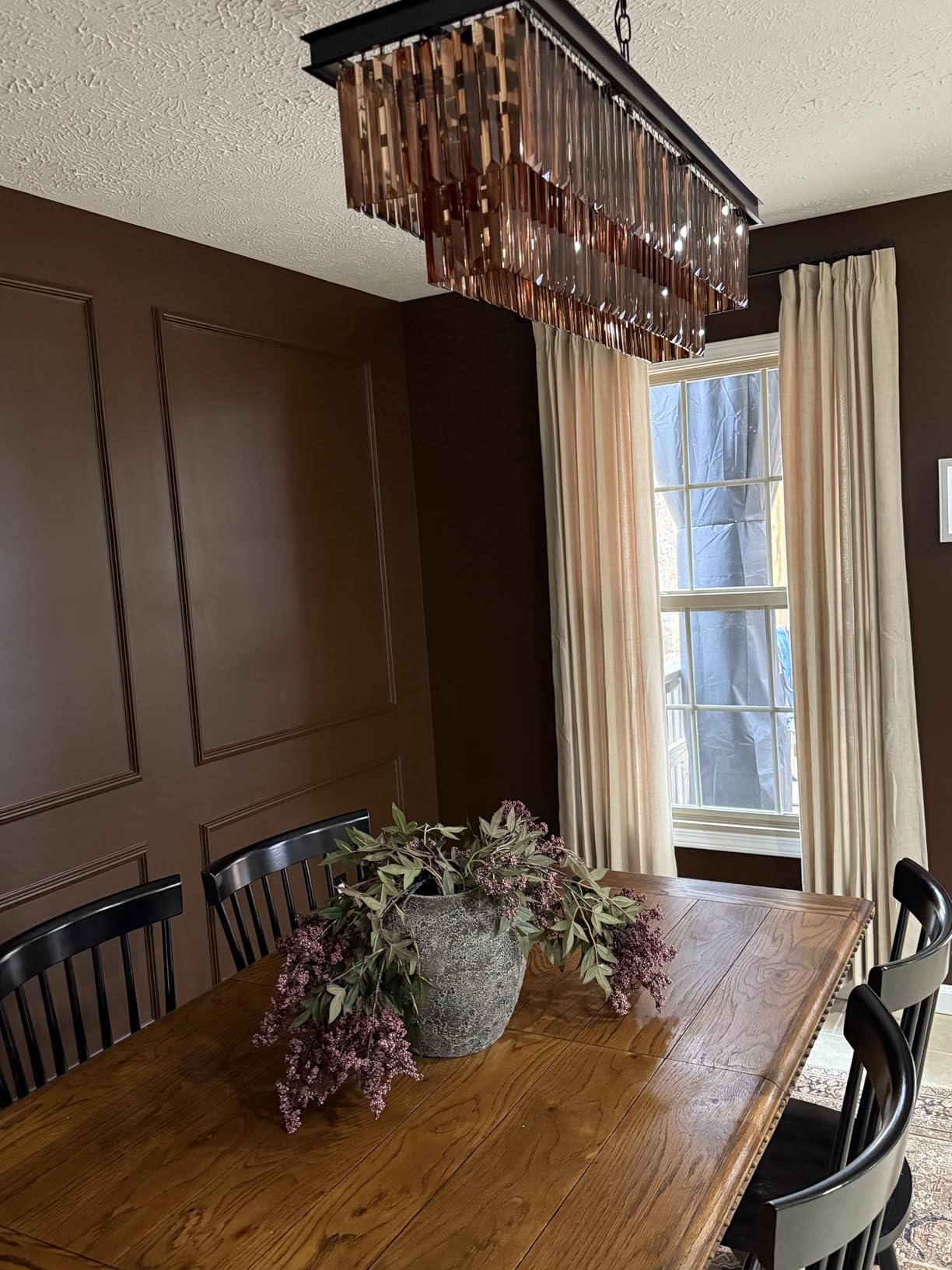 Weesalife Black Crystal Chandeliers for Dining Room, 9-Lights L28 Inch | Modern Rectangle Chandeliers for Dining Room Light Fixtures Over Table, Kitchen Island Bar, Adjustable Height, E12 Base customer photo 2