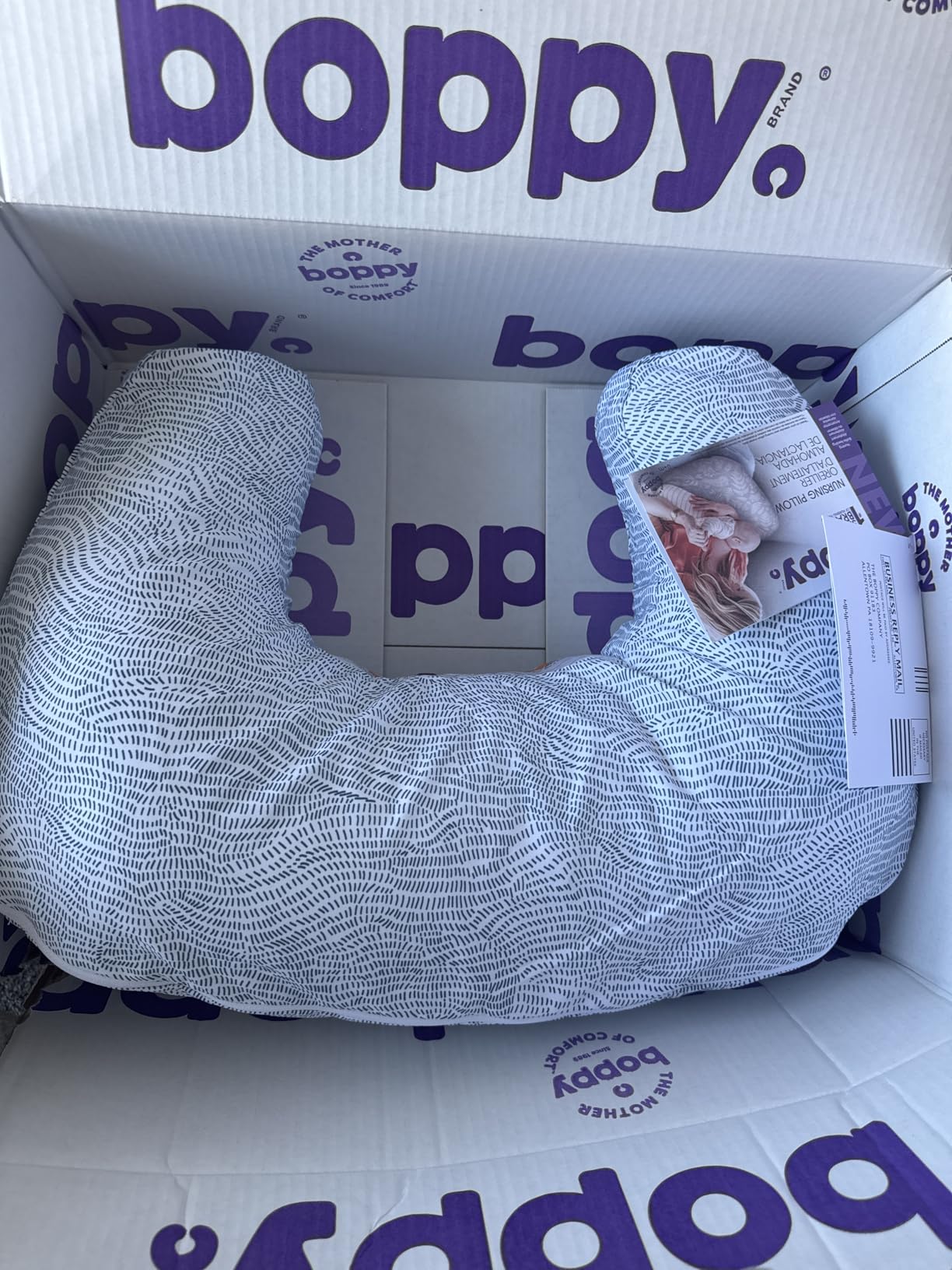 Boppy Nursing Pillow, Luxe Ergonomic Breastfeeding & Baby Feeding Support | High, Firm, Large Area Cushion, Water-Repellent Liner, Washable Cover, Wider Opening, Flexible Fiber Fill - Oatmeal Boucle customer photo 1