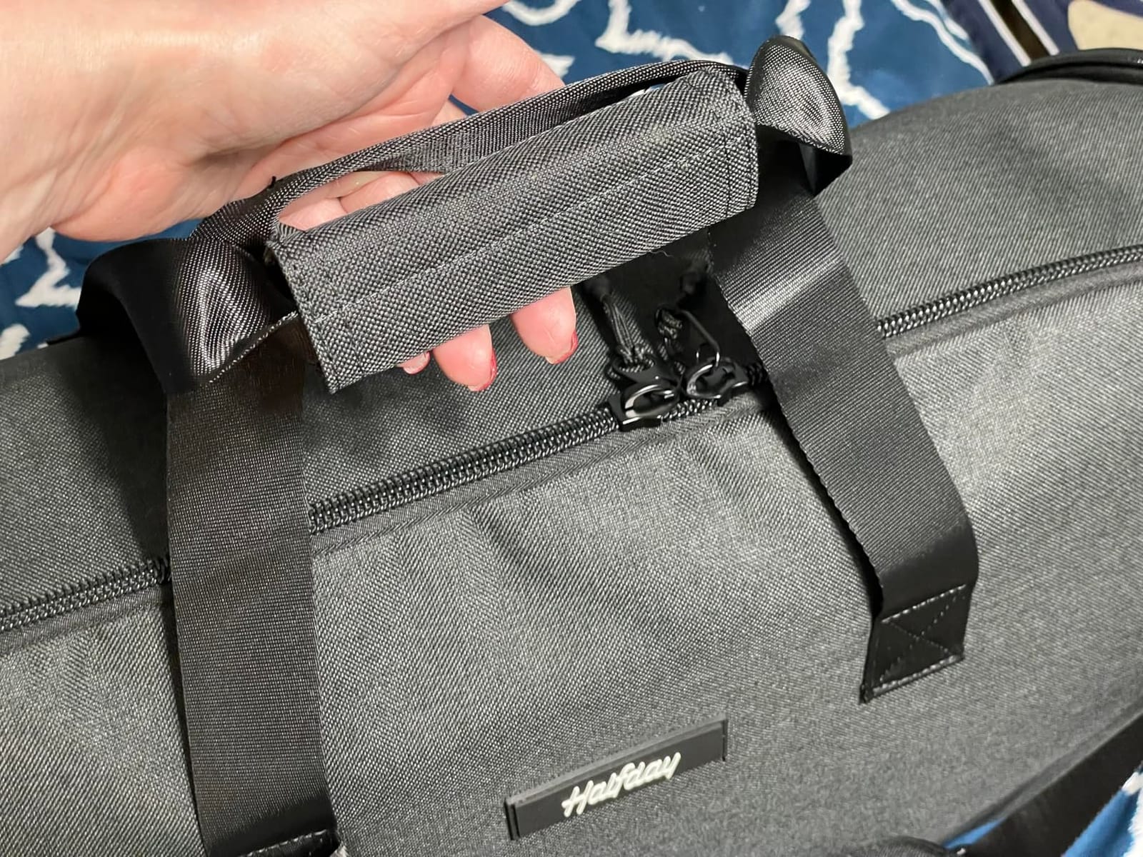 Halfday Convertible 2-in-1 Garment Duffel Weekender Bag 45L: Wrinkle-Free Travel (Hanging Suit Compartment, Shoe Pockets, Trolley Sleeve), Durable & Water-Resistant Carry-on, Marine customer photo 2