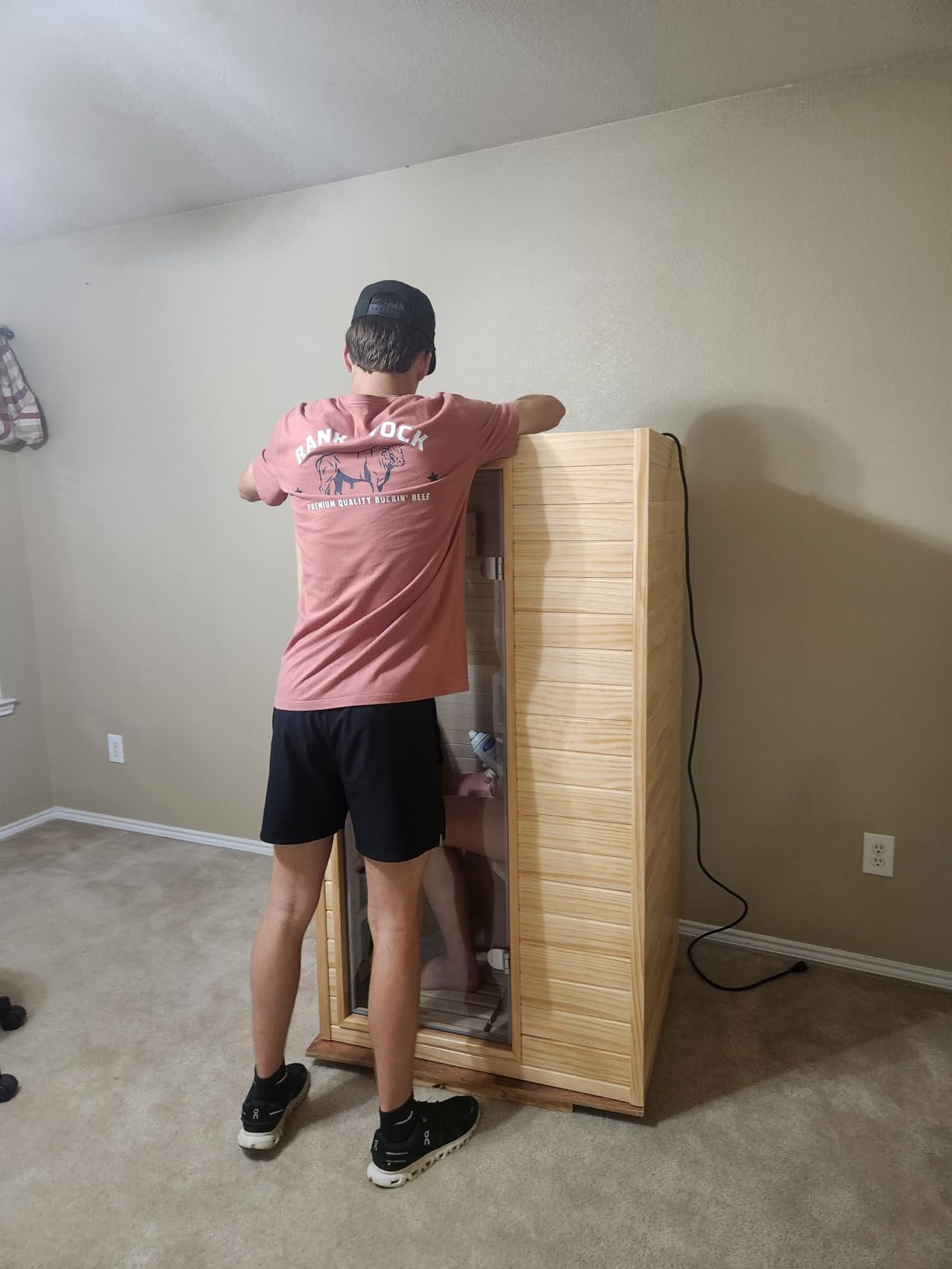 Far Infrared Sauna for 1 Person - 1050W Fast Heating, Canadian Hemlock Wood Home Sauna with Bluetooth Speaker, Chromotherapy & Oxygen Ionizer Easy Assembly Indoor Sauna for Relaxation, Detox, Home Gym customer photo 2
