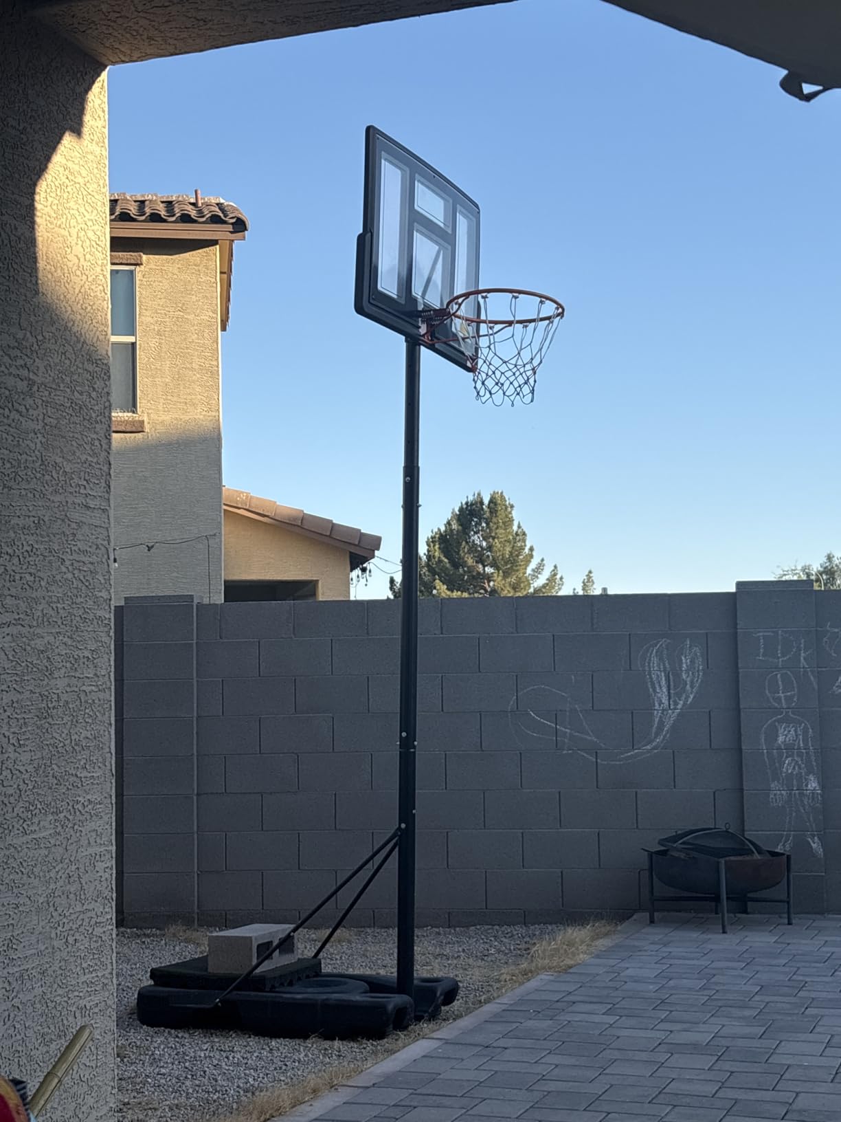 DUMOS 10FT Adjustable Height Portable Basketball Hoop Outdoor for Adult, 44 Inch Shatterproof Backboard w/Shock Absorbent Rim, Fillable Base, 2 Wheels for Swimming Pool/Indoor customer photo 1