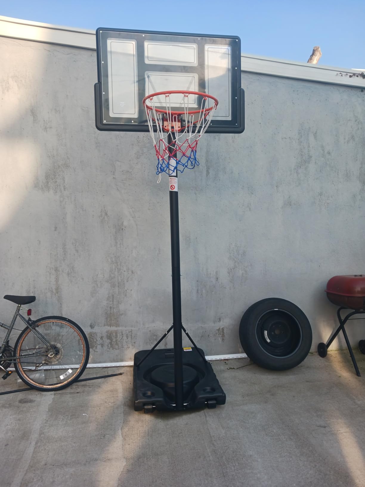 DUMOS 10FT Adjustable Height Portable Basketball Hoop Outdoor for Adult, 44 Inch Shatterproof Backboard w/Shock Absorbent Rim, Fillable Base, 2 Wheels for Swimming Pool/Indoor customer photo 2