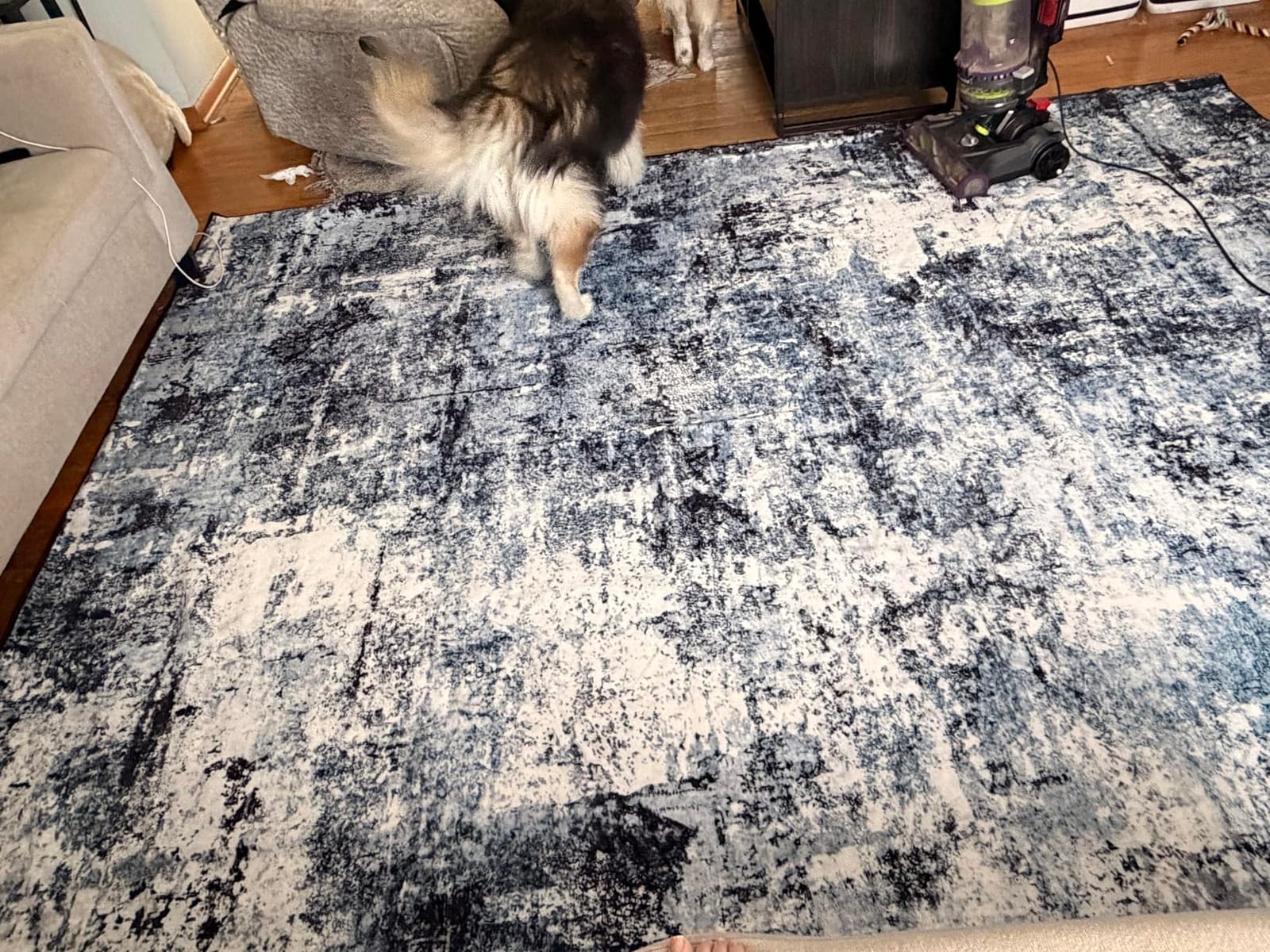 Rugflix 8x10 Area Rugs for Living room, Washable Large Rug Stain-Resistant Low Pile, Modern Dark Carpet for Dining Room Home Office Kid Room Nursery Bedroom, Navy Blue/Black customer photo 1