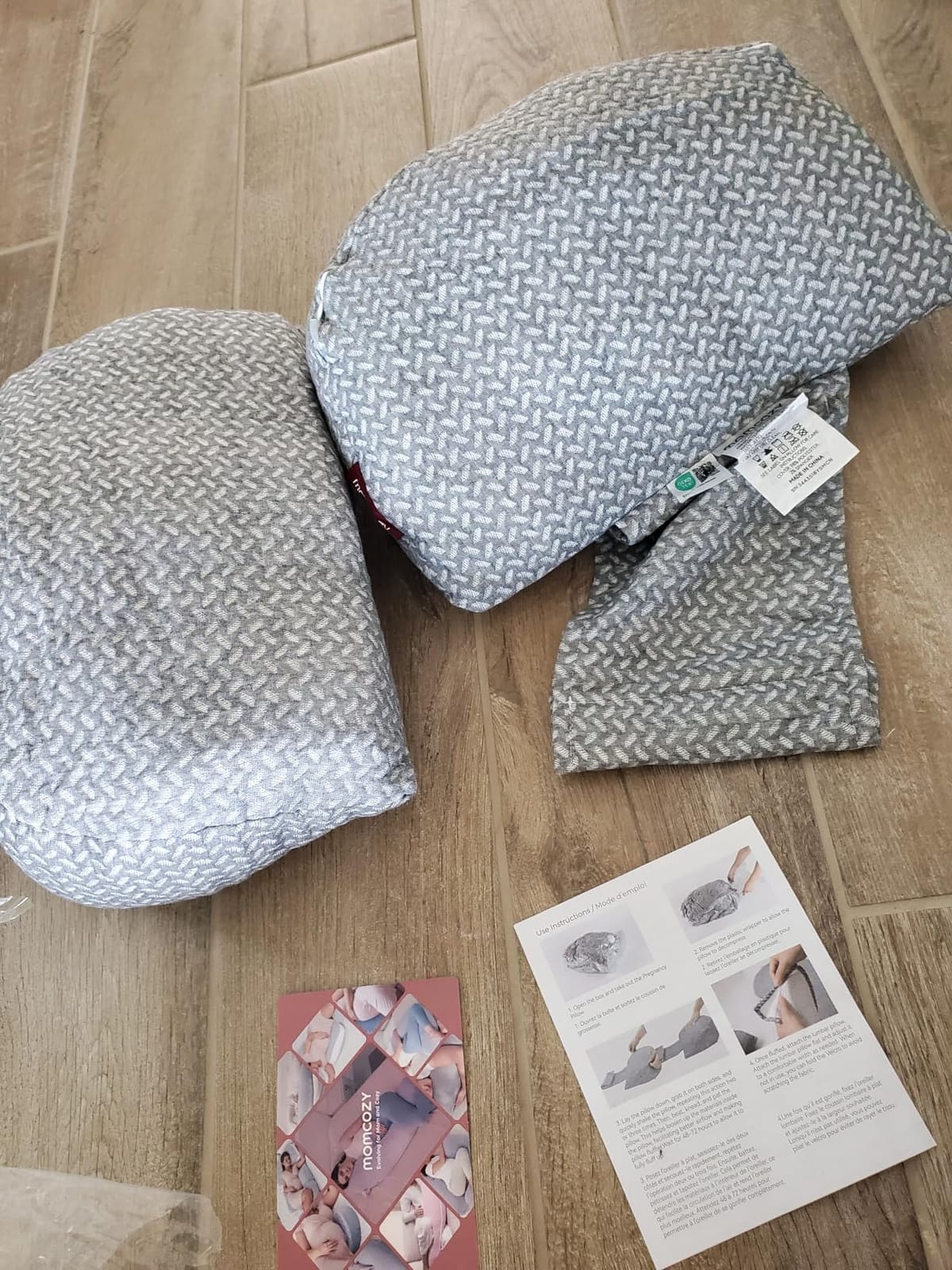 Momcozy Portable Pregnancy Pillow - W Shaped Maternity Support for Side Sleepers, Adjustable Travel Wedge Pillow for Back, Belly, and Hip Relief, Ideal for Pregnant Women, Deep Grey customer photo 2