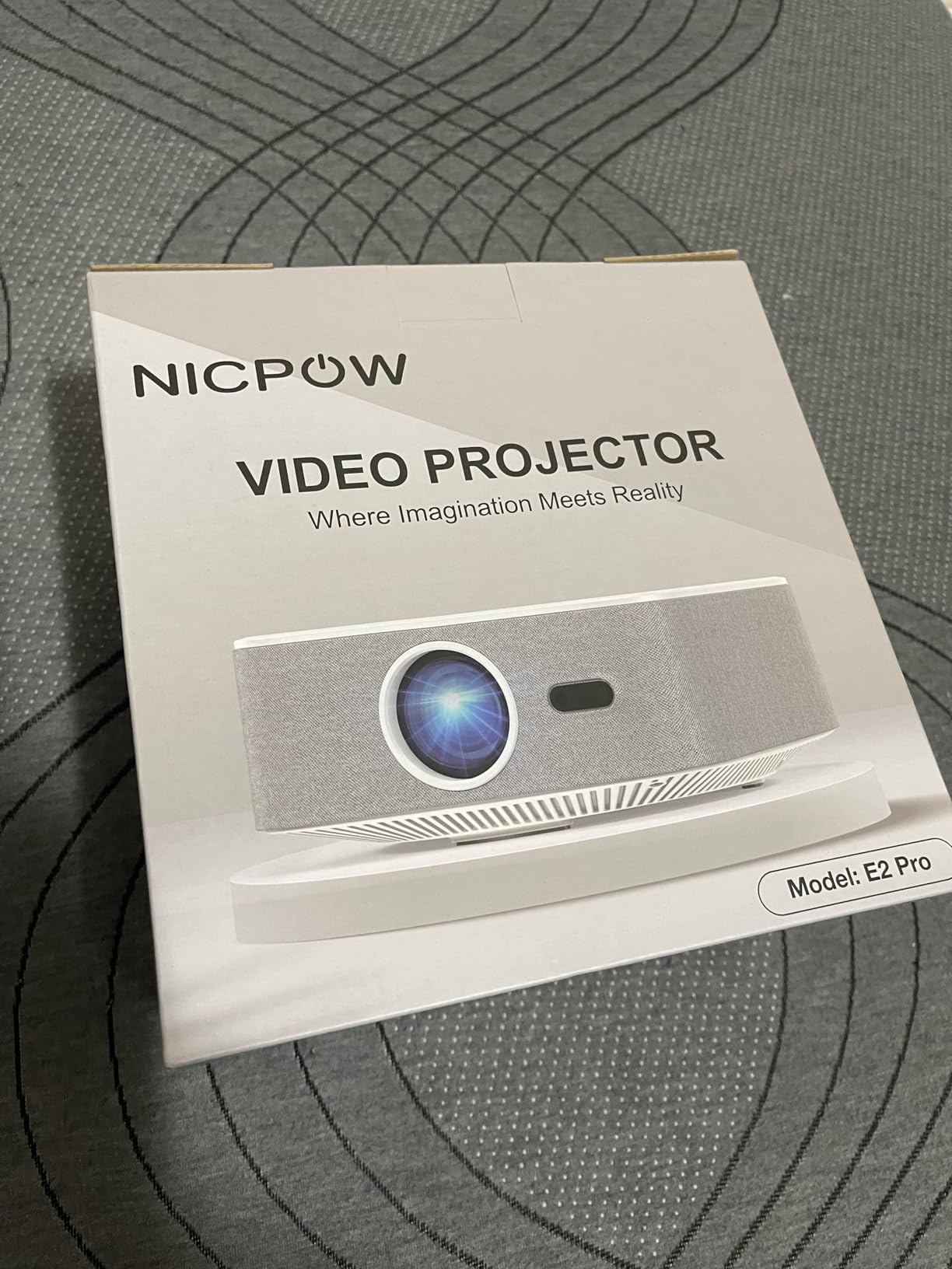 NICPOW 4K Outdoor Projector with Wifi and Bluetooth, Built-in Apps, Smart Projector with Auto Focus & Keystone, 1500 ANSI Lumens and 300 inch Movie Projector for Outdoor Use customer photo 2