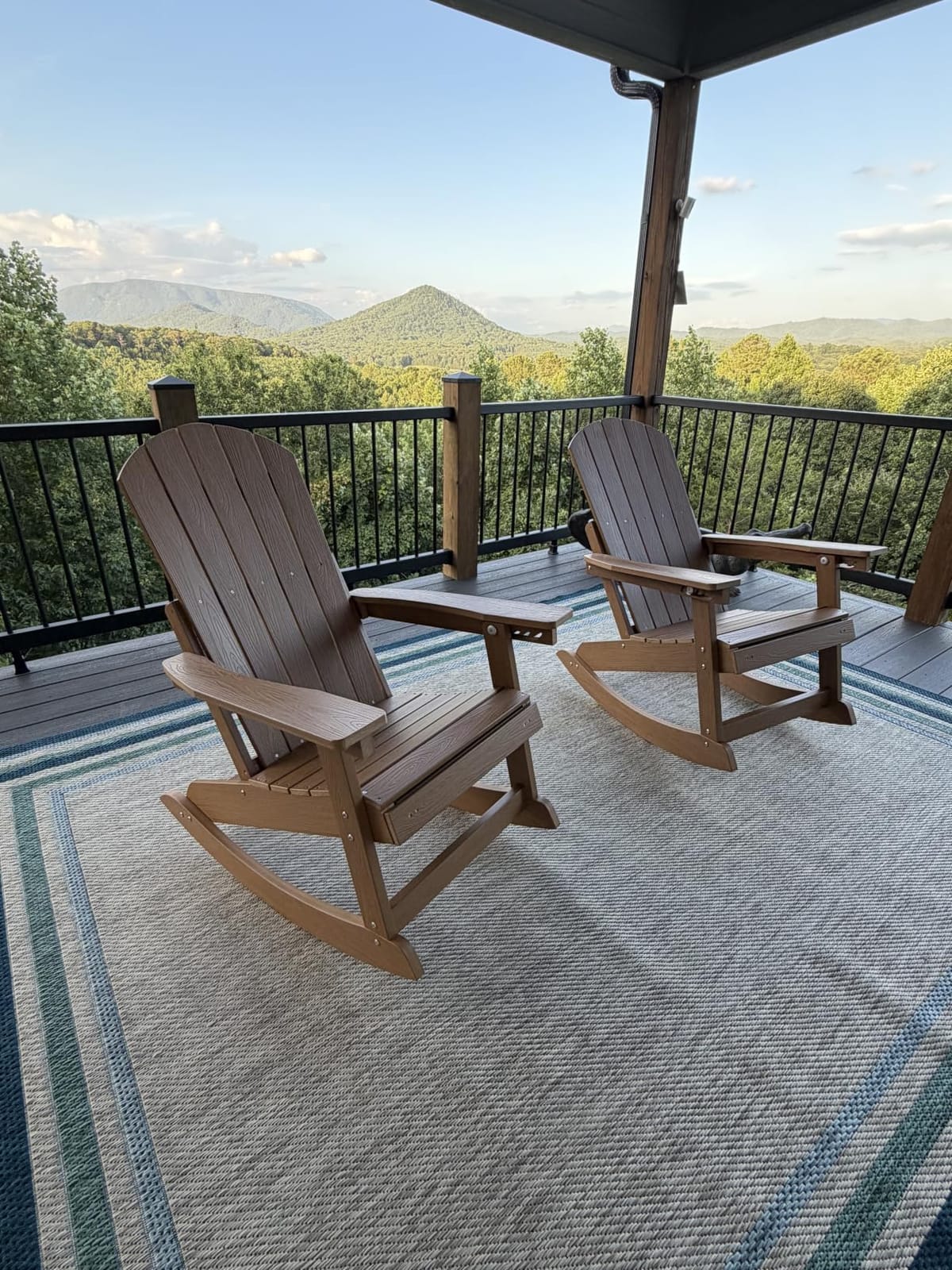 Adirondack Rocking Set of 2 w/ Footrest, Black customer photo 2