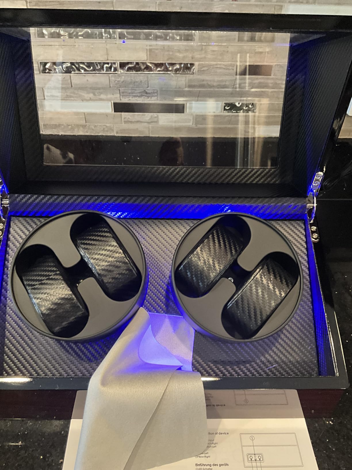 ANWBROAD Watch Winders For Automatic Watche, Automatic Watch Winder Box With Led Light, Watch Turner For Automatic, 4 Watch Rotator And Super Quiet Motor And 4 Rotation Mode, UJWW011Y customer photo 2
