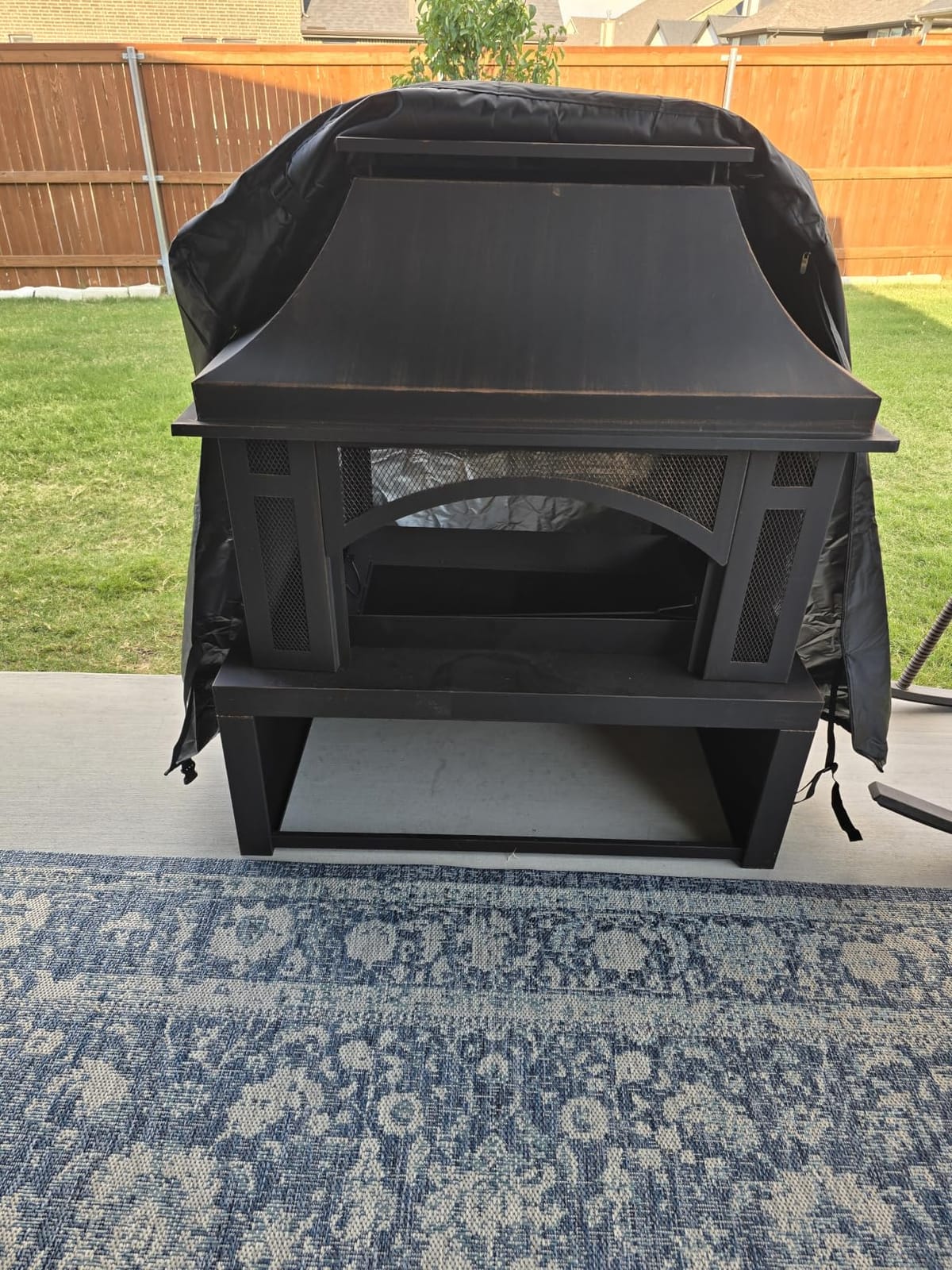 Panovue 39 Inch Fire Pits with Outdoor Chimney and Wood Storage customer photo 2