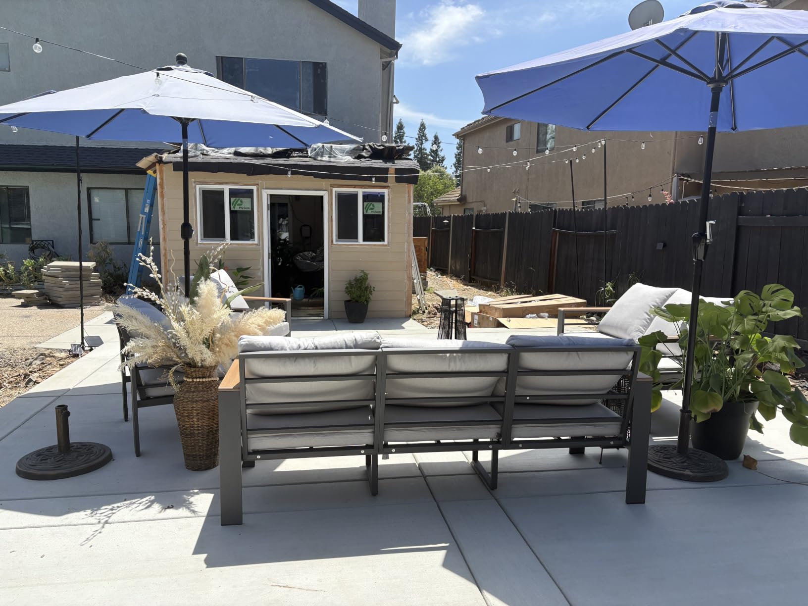 Aoxun Aluminum Patio Furniture Set 7 Seats, Oversized Outdoor Sectional with Washable Thick Cushions, Coffee Table, Patio Conversation Sets for Porch, Balcony, Deck customer photo 2