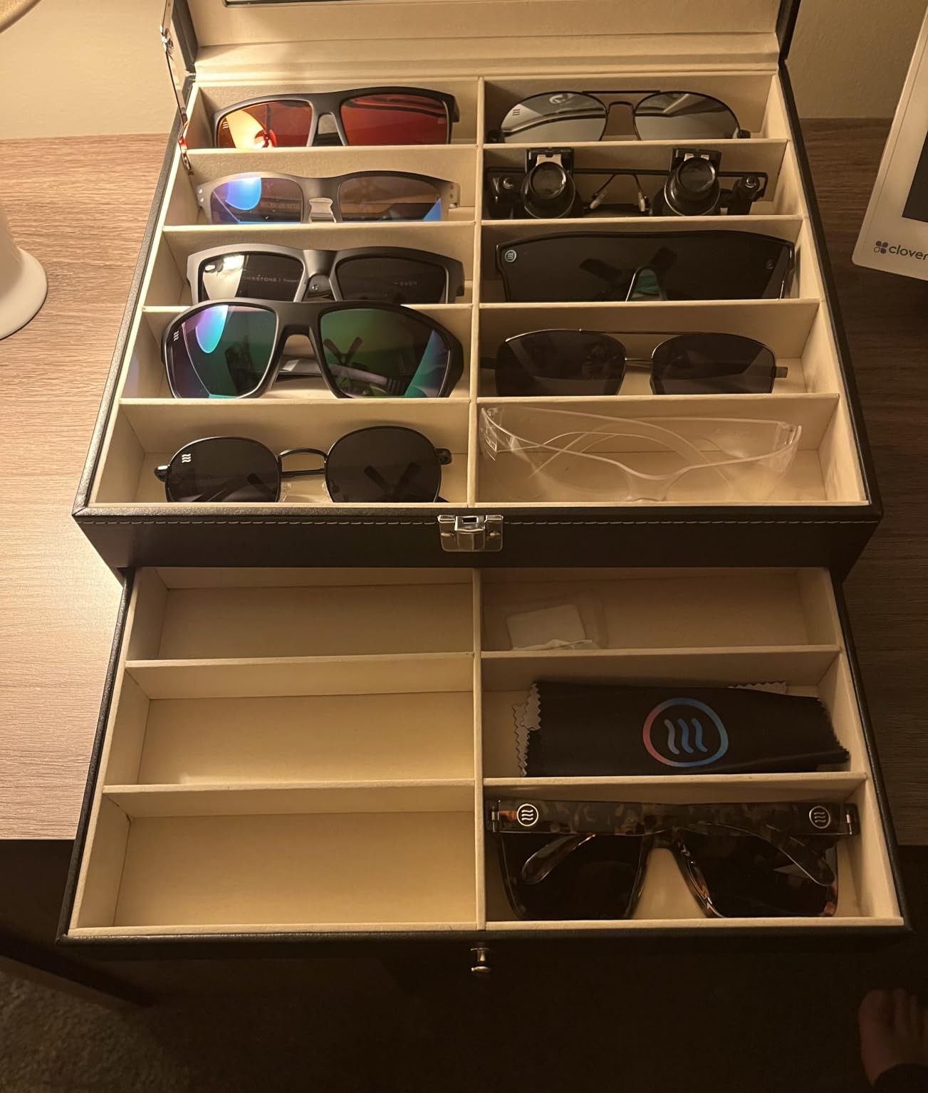 NEWLOOP 20 Slots Sunglass Organizer for Women Men Sunglasses Storage Box for Multiple Pairs of Eyeglass Holder Display Case customer photo 2