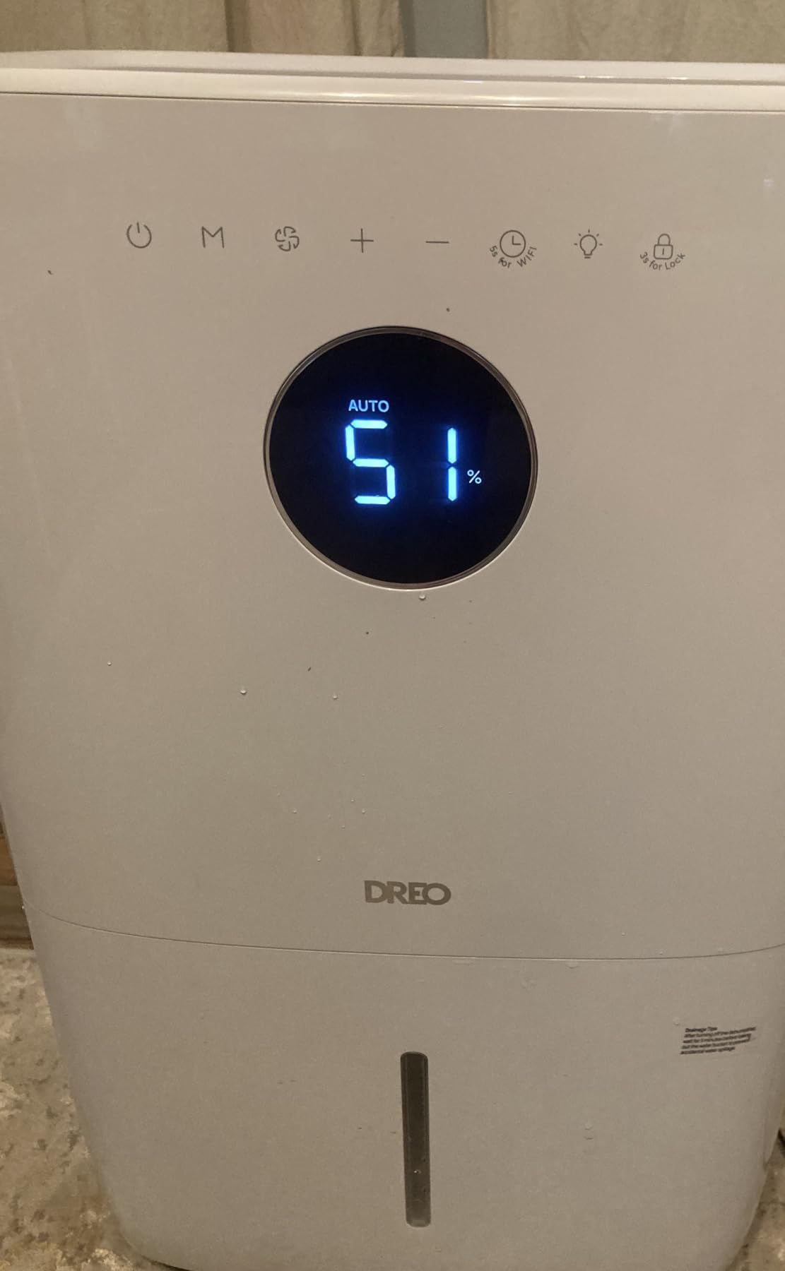 DREO 110-Pint Smart Dehumidifier for Basement, 4500 Ft for Large Room, 2 Gallon Water Tank, Auto/Comfort/Constant Mode Dehumidifiers for Home, Bedroom, Bathroom, with Drain Hose, White, 711S customer photo 1