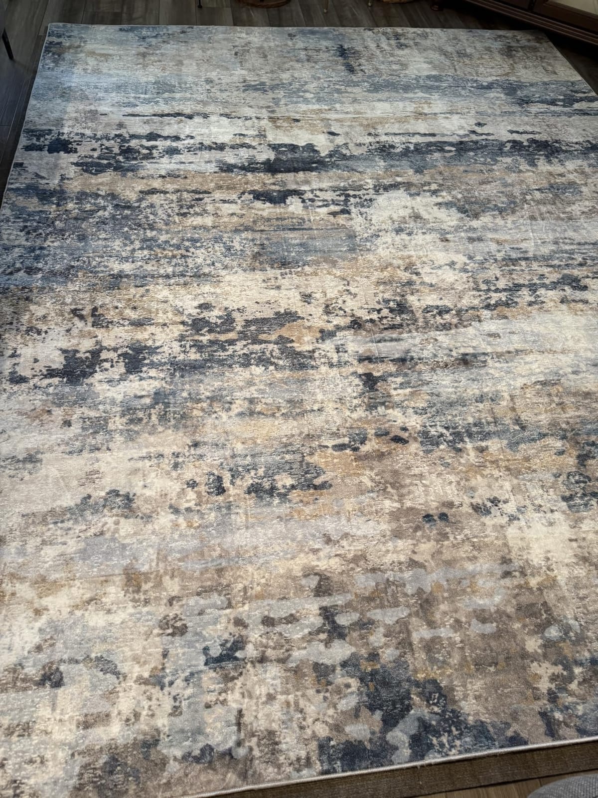 pmtsns Area Rugs 8x10 for Living Room: Washable Rug Modern Abstract Neutral Soft Non-Slip Low-Pile Indoor Large Carpet for Bedroom Dining Room Playroom Home Office (Blue Grey Brown) customer photo 2