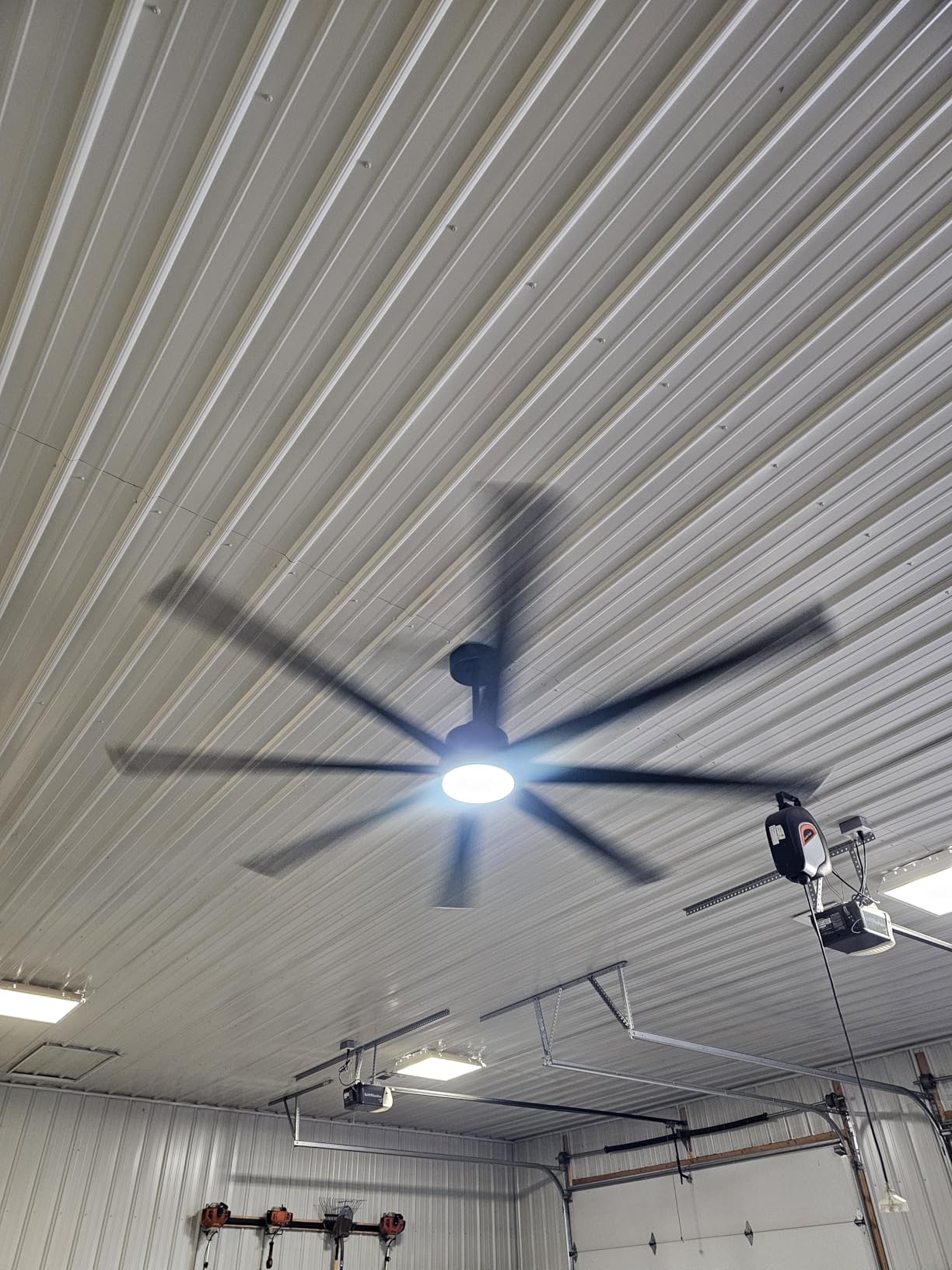 ZMISHIBO 84 Inch Ceiling Fans with Lights, 8 Aluminum Reversible Blades | Industrial-Grade, Quiet DC Motor, 3CCT, Damp Rated, 6 Adjustable Speeds, Remote Control, Living Room, Garage, Shop, Gazebo customer photo 2