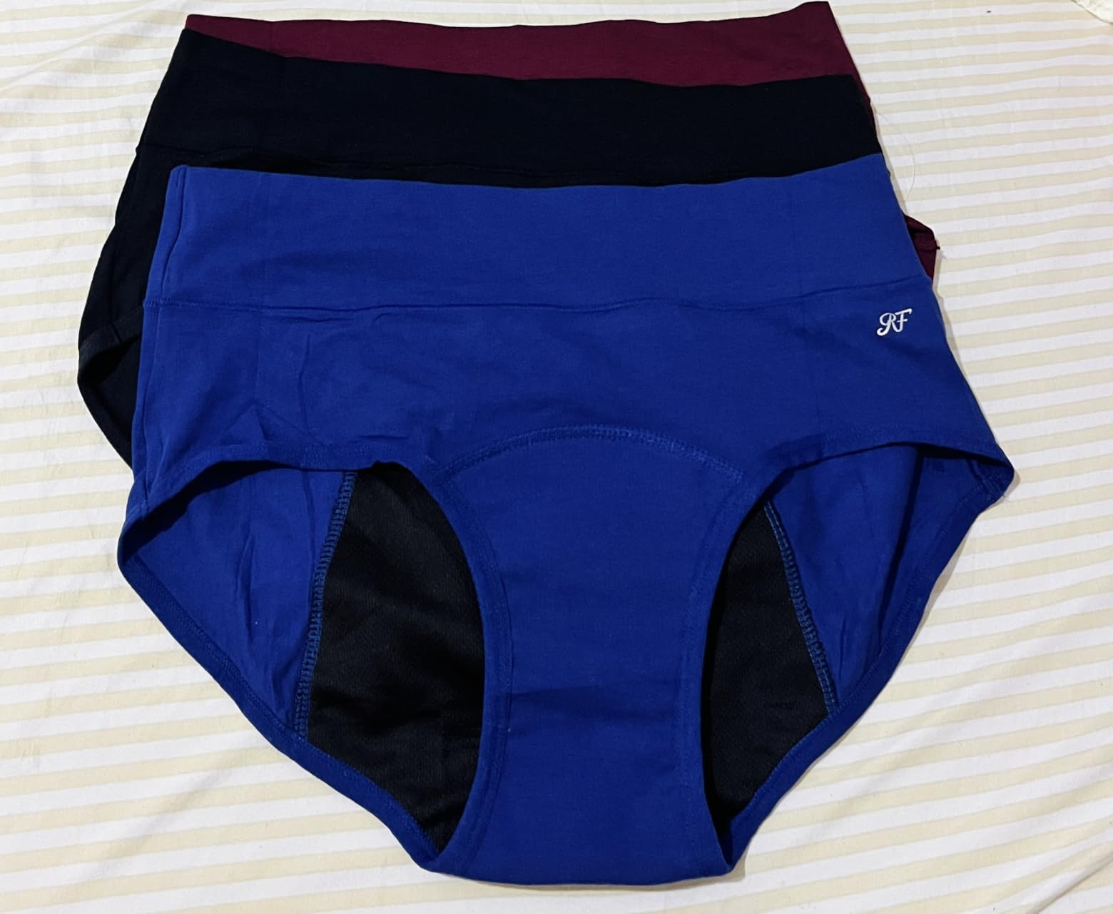 Period Underwear for Women Cotton Heavy Flow Leakproof Briefs 3 Pack | High Waisted Full Coverage Reusable 60ml Absorbency Menstrual Panties for Postpartum, Overnight, Light Incontinence customer photo 2