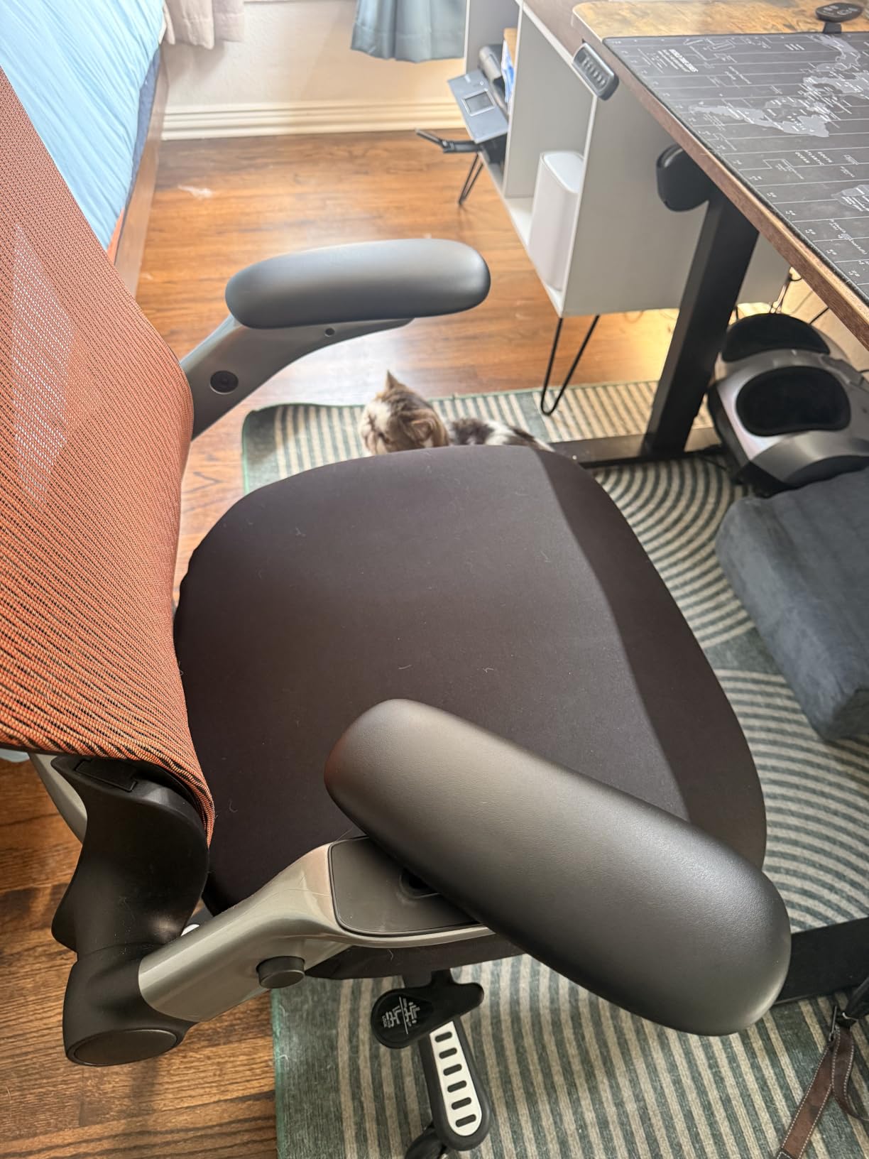 ELABEST X100 Ergonomic Office Chair with Footrest, Big and Tall Home Desk Chair with 5D Flip-Up Arms, Adjustable 3D Lumbar Support, High Back Rolling Computer Chair, Swivel Mesh Chairs (Foggy Morning) customer photo 1