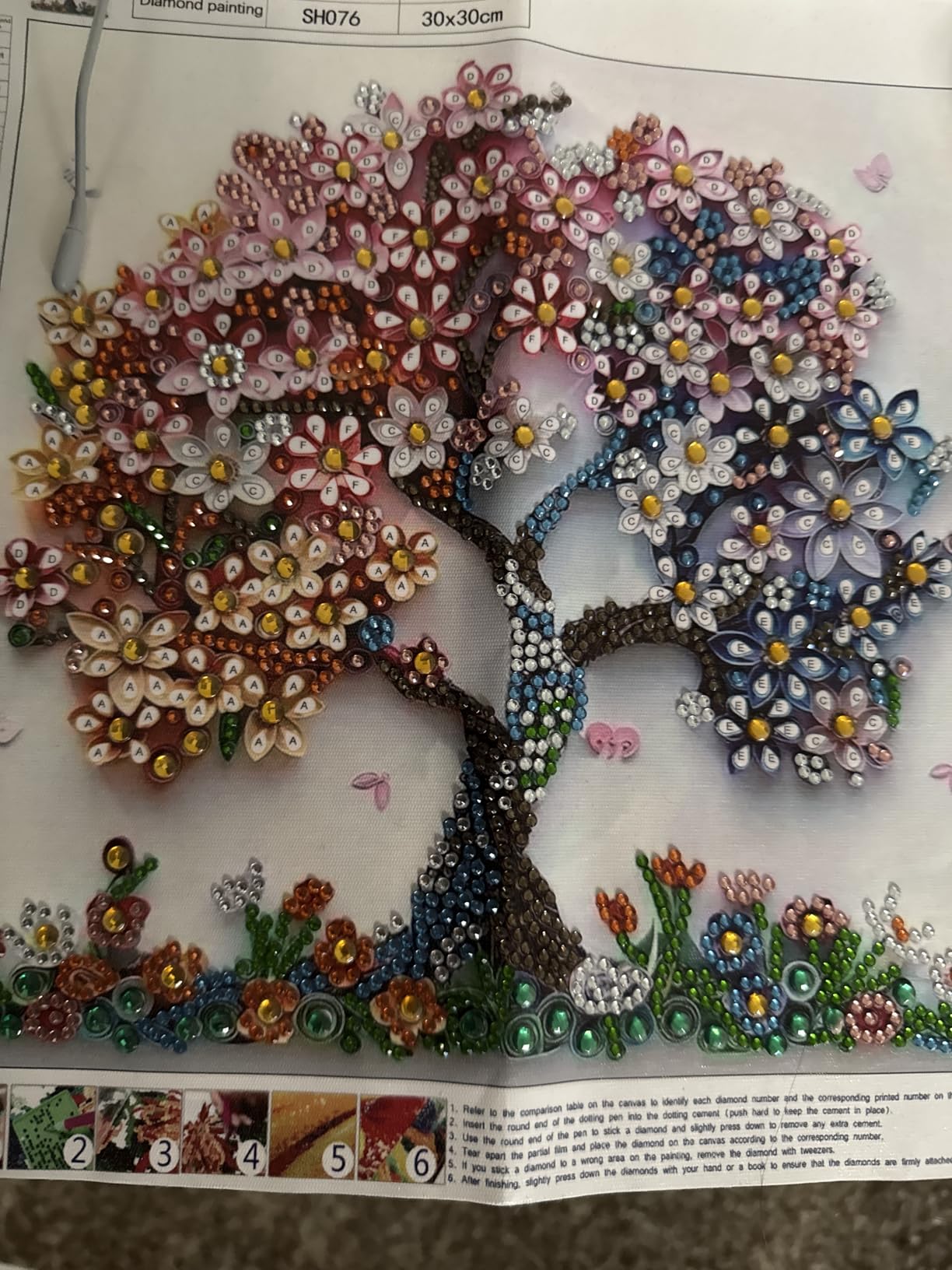 5D Diamond Art Kits for Adults Beginner, Colorful Tree Diamond Painting Kits | DIY Special Shape Flower Tree of Life Diamond Dots With Gem Art For Home Wall Decor 12 X 12Inch customer photo 2