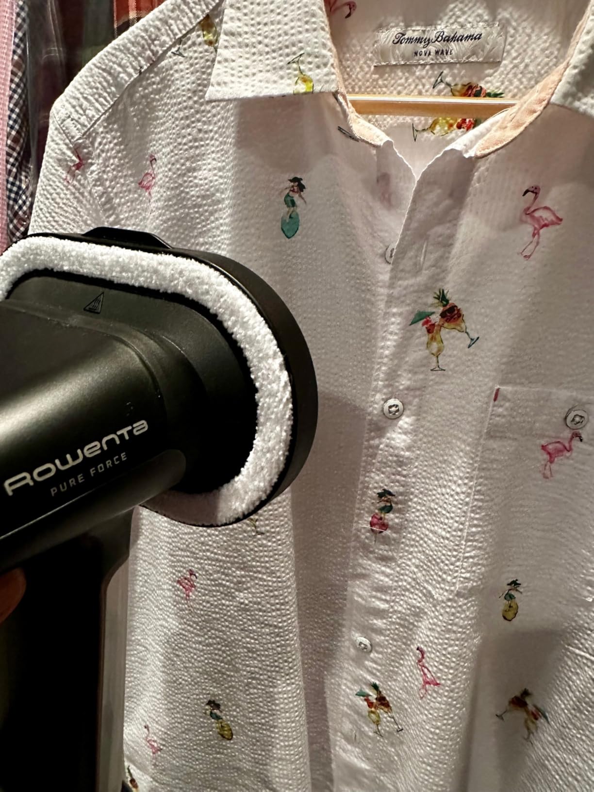 Rowenta Pure Force 3-in-1 Steamer Iron for Clothes XL Soleplate DR8865 | 40% larger soleplate, 300% more steam, 5 settings, Reversible pad system, 7.1 oz tank, 12 min autonomy, Auto-off customer photo 1